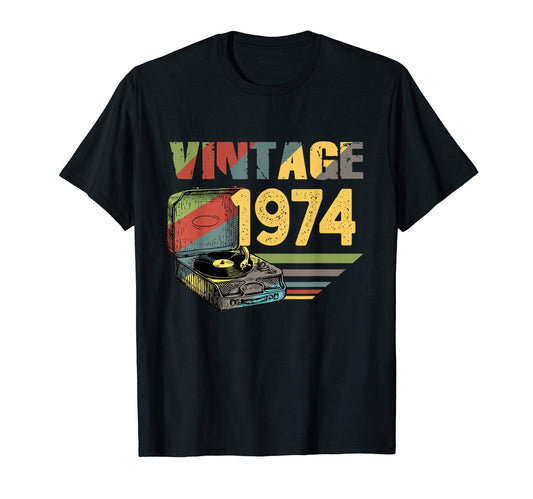 1974 46Th Record Players Lover T-Shirt - Fun Novelty Design for Adults - T-Shirt, Sweatshirt, Hoodie