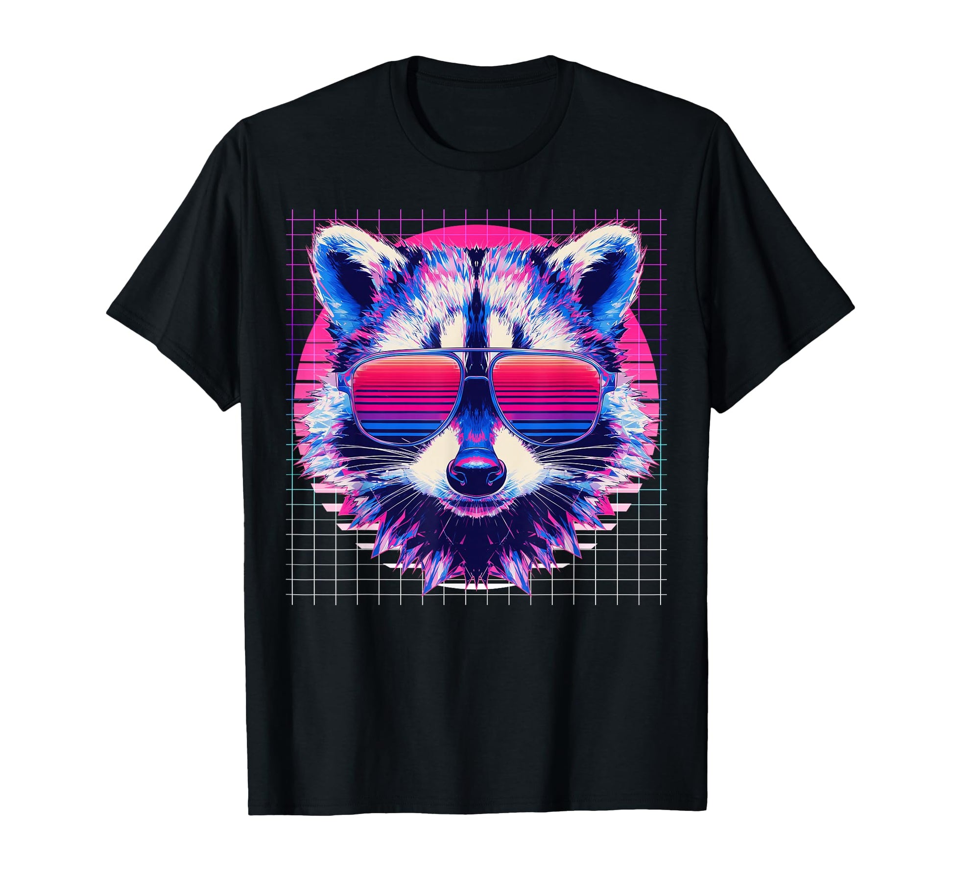 Raccoon Sunglasses Opossum Vaporwave T-Shirt - Custom Art Print Men Women - T-Shirt, Sweatshirt, Hoodie