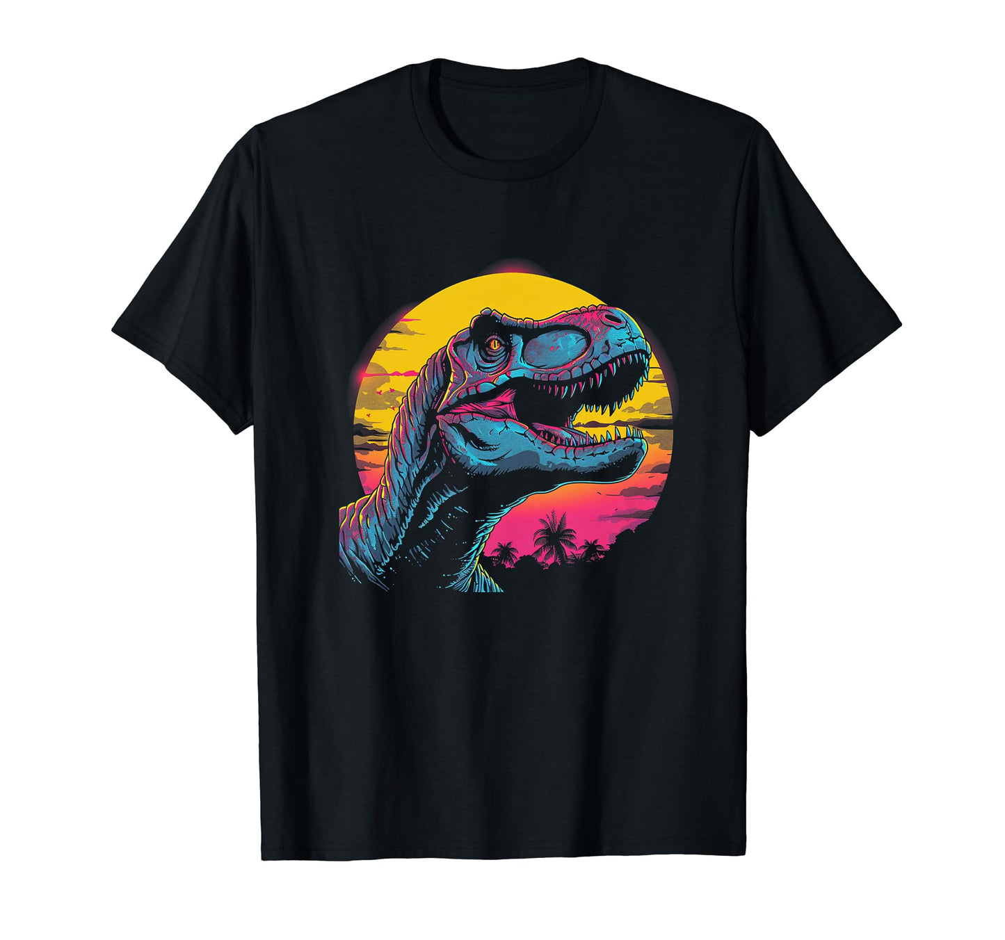 T Rex Dinosaur Vaporwave Synthwave 70S T-Shirt - Streetwear Style Unisex - T-Shirt, Sweatshirt, Hoodie