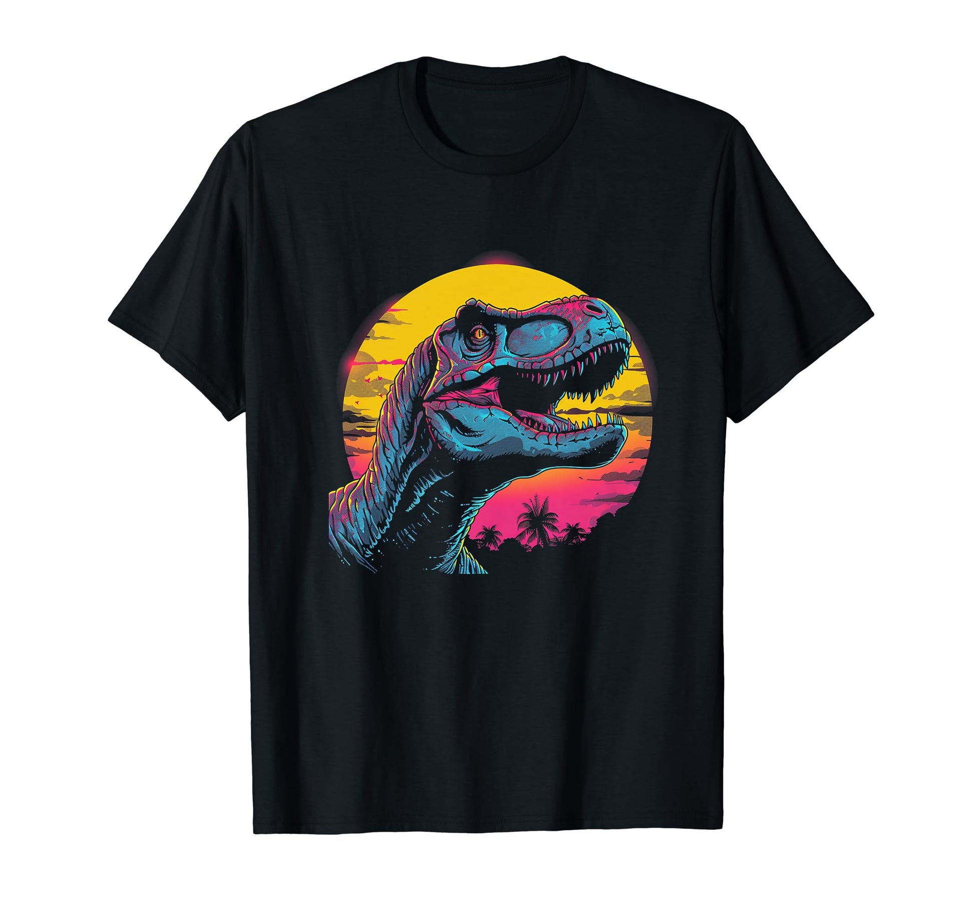 T Rex Dinosaur Vaporwave Synthwave 70S T-Shirt - Streetwear Style Unisex - T-Shirt, Sweatshirt, Hoodie