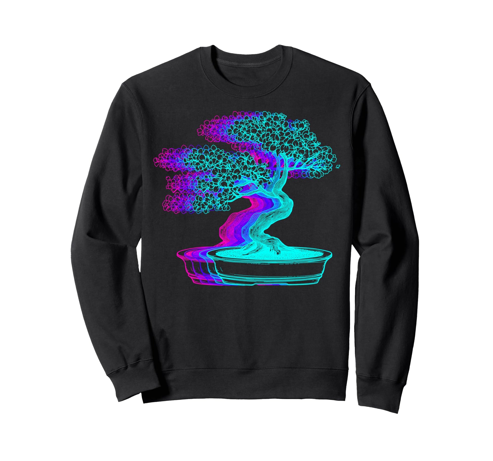 Bonsai Japanese Zen Plant Vaporwave Sweatshirt - Custom Art Print Men Women - T-Shirt, Sweatshirt, Hoodie