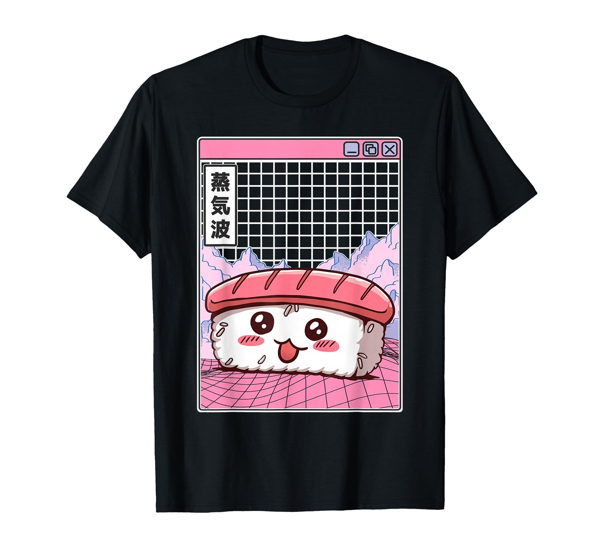 Sushi Kawaii Grid Vaporwave T-Shirt - Casual Everyday Wear Unisex - T-Shirt, Sweatshirt, Hoodie