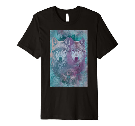 Boho Mystic Wolf Art T-Shirt - Casual Everyday Wear Men Women - T-Shirt, Sweatshirt, Hoodie