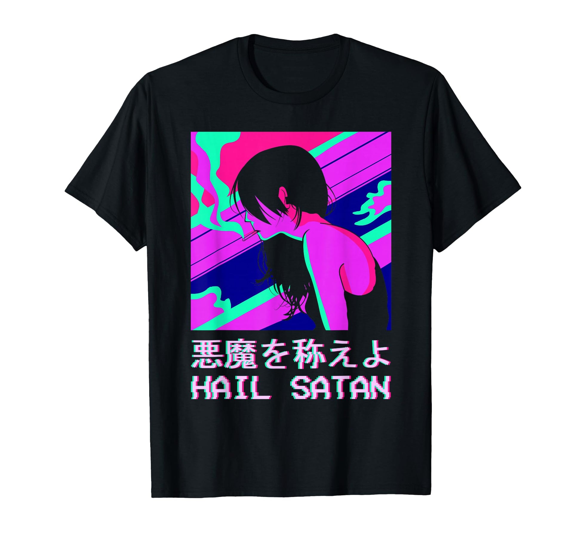 Hail Satan Soft Grunge Aesthetic Anime T-Shirt - Graphic Print for Adults - T-Shirt, Sweatshirt, Hoodie