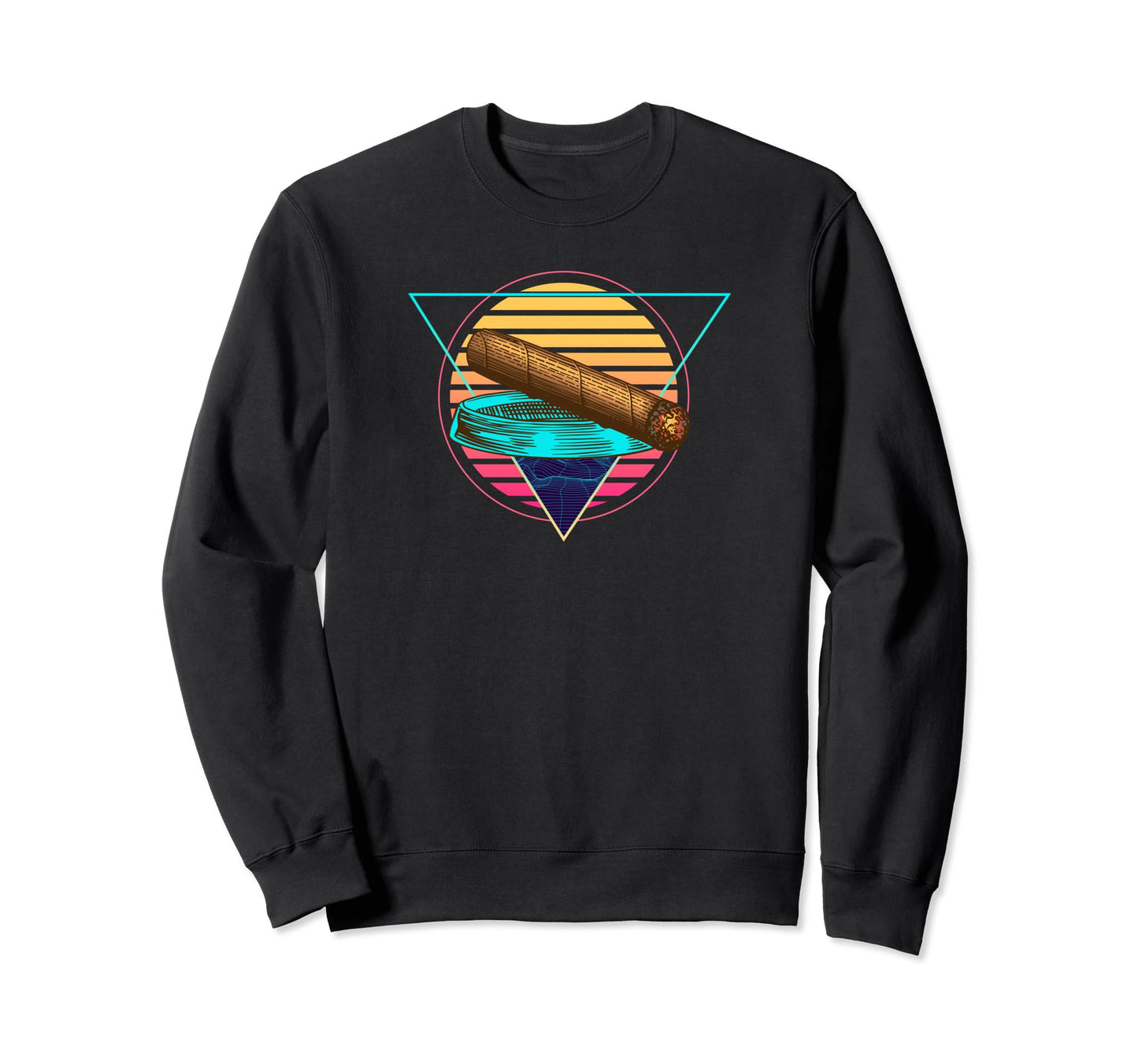 Futuristic Synthwave Vaporwave Cigar Sweatshirt - Aesthetic Graphic Unisex - T-Shirt, Sweatshirt, Hoodie