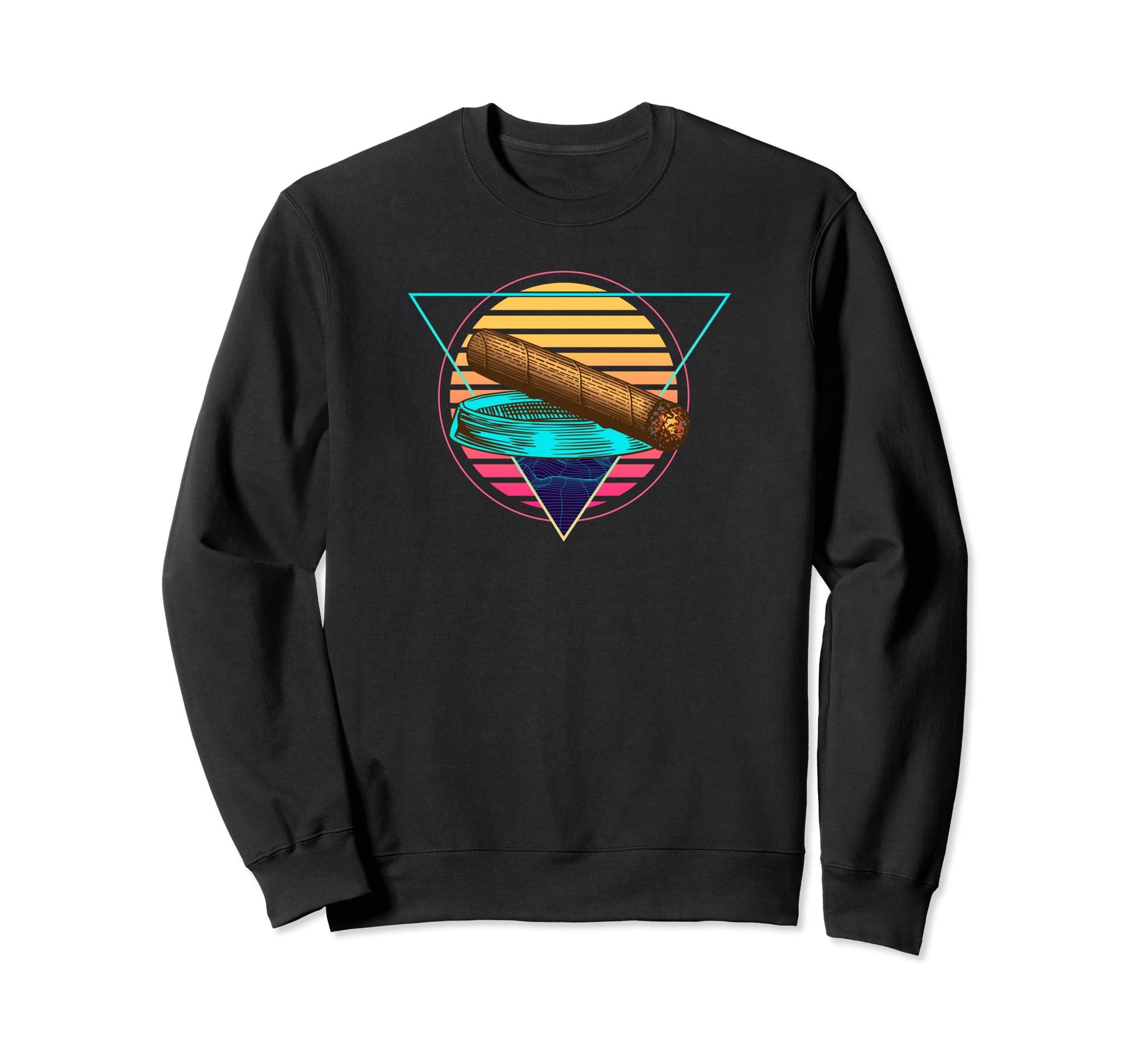 Futuristic Synthwave Vaporwave Cigar Sweatshirt - Aesthetic Graphic Unisex - T-Shirt, Sweatshirt, Hoodie
