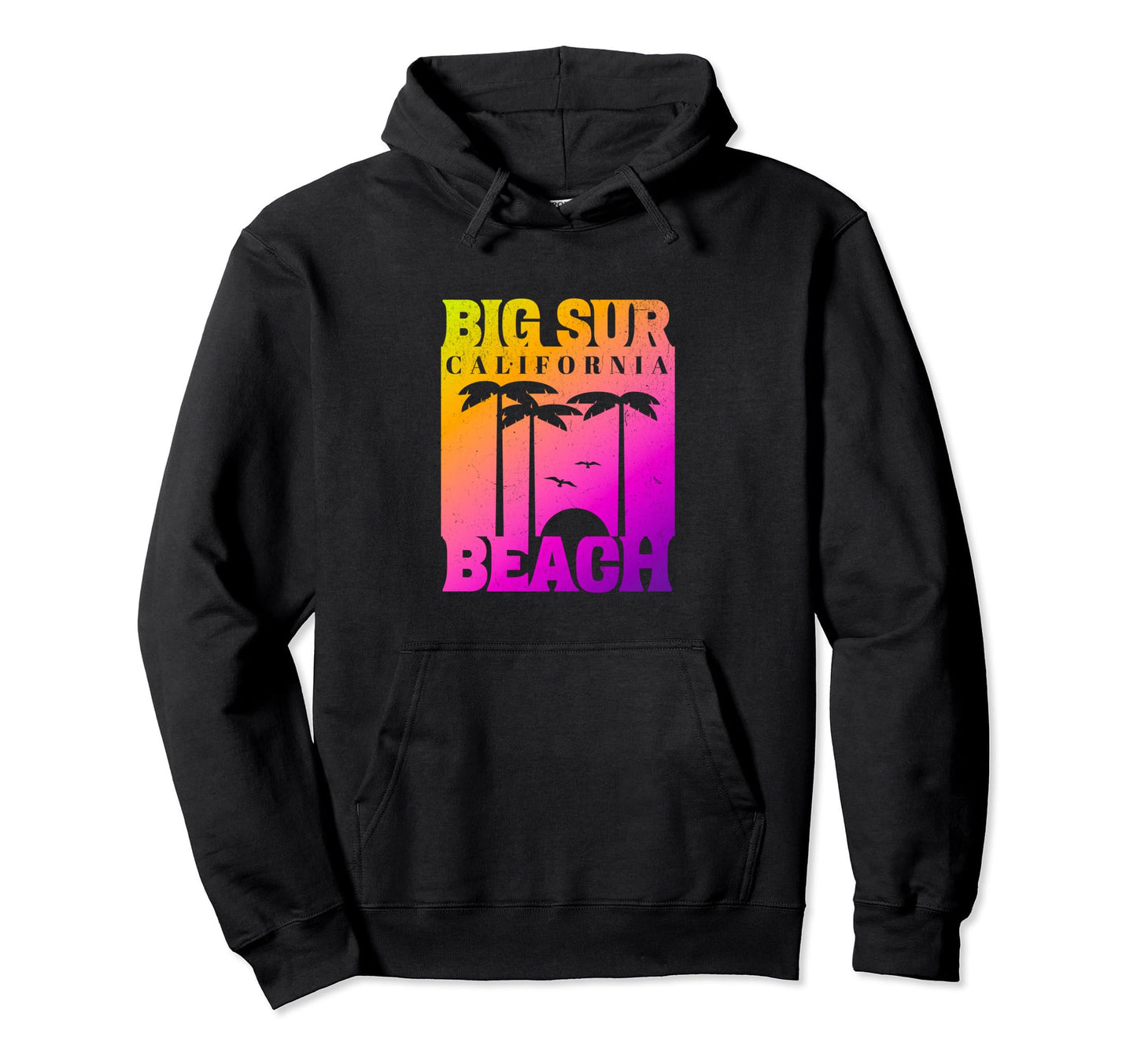Big Sur Beach 80S Rainbow Colors Hoodie - Trendy Graphic Unisex - T-Shirt, Sweatshirt, Hoodie