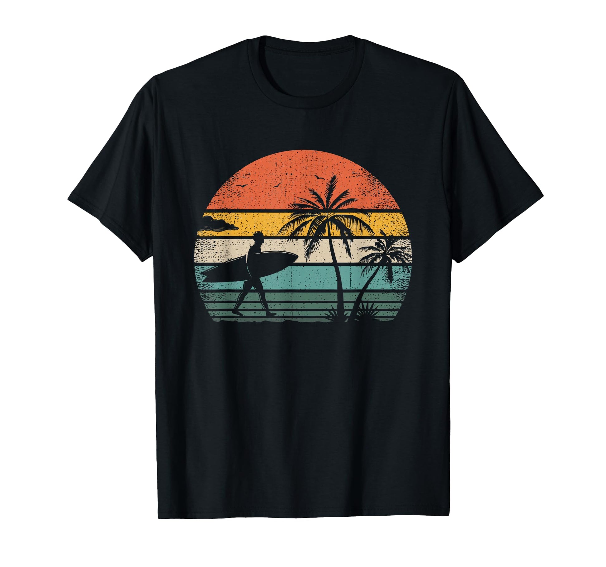 Surfing Surf Palm Tree Surfers T-Shirt - Casual Everyday Wear for Adults - T-Shirt, Sweatshirt, Hoodie