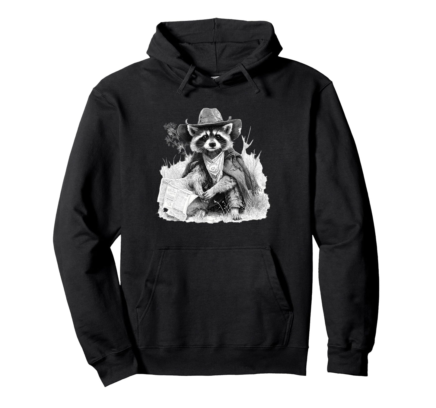 Raccoon Cowboy Rodeo Cowgirl Western Hoodie - Fun Novelty Design Unisex - T-Shirt, Sweatshirt, Hoodie