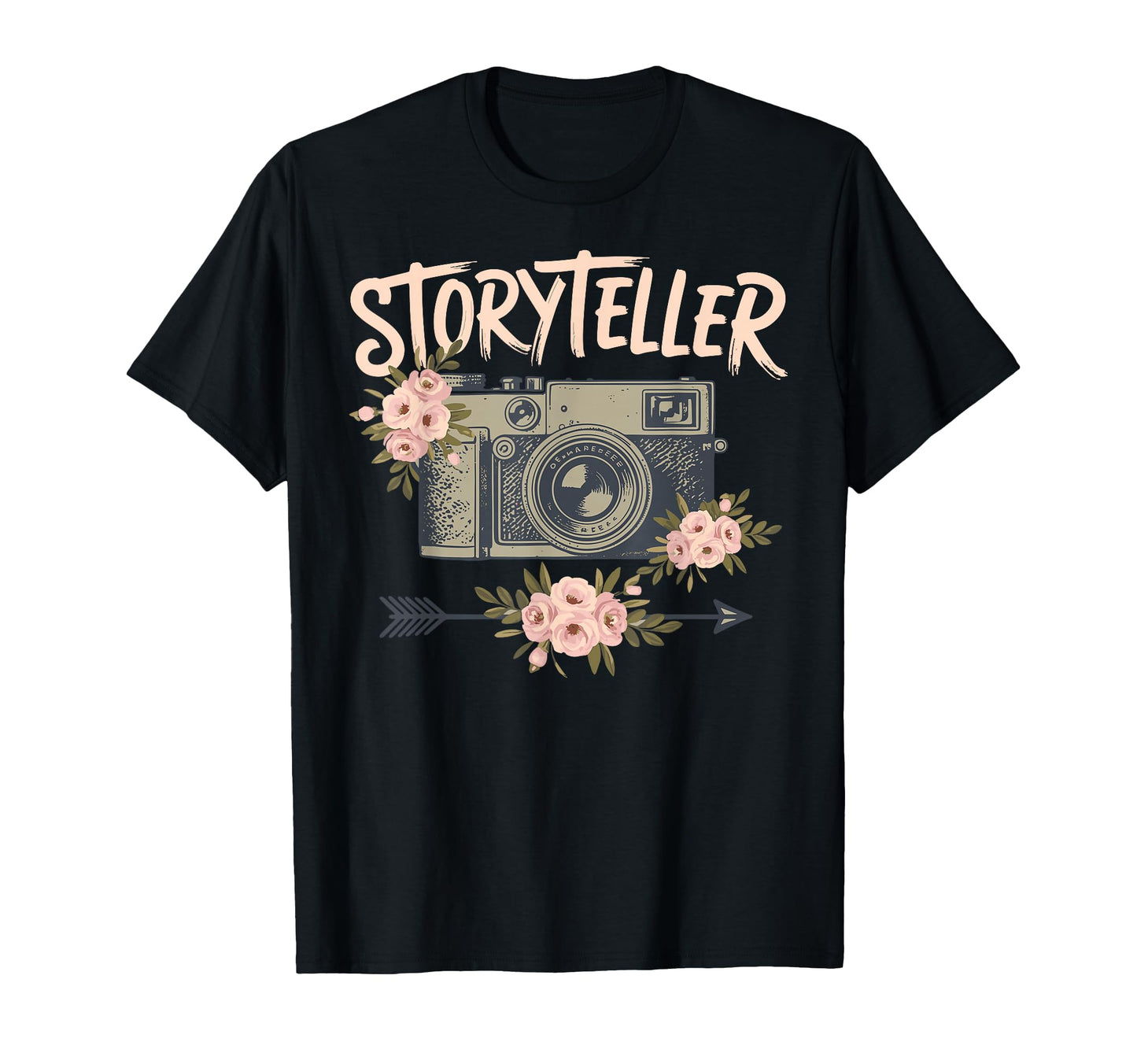 Photo Camera Flowers Storyteller T-Shirt - Minimalist Print for Adults - T-Shirt, Sweatshirt, Hoodie
