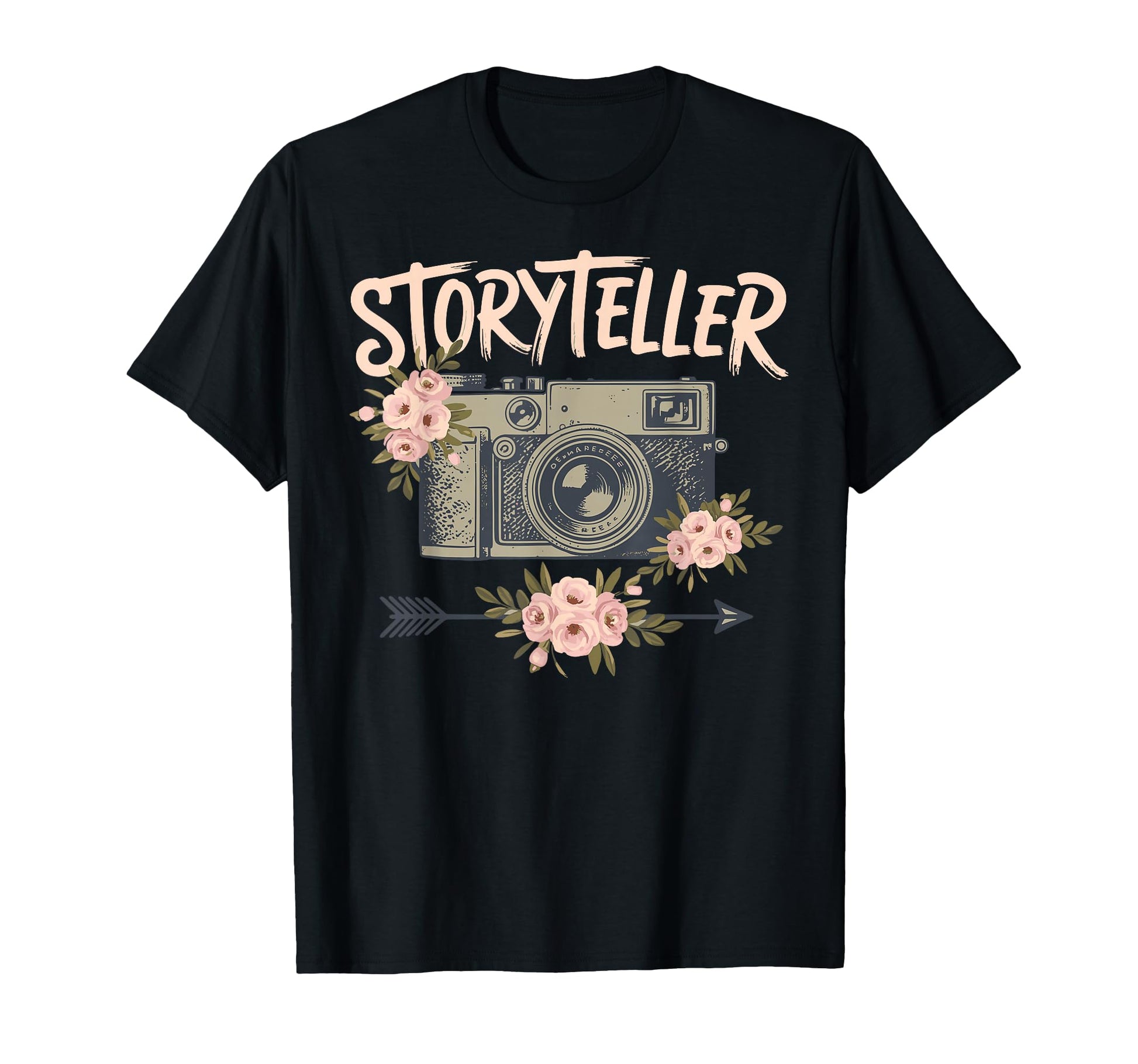 Photo Camera Flowers Storyteller T-Shirt - Minimalist Print for Adults - T-Shirt, Sweatshirt, Hoodie