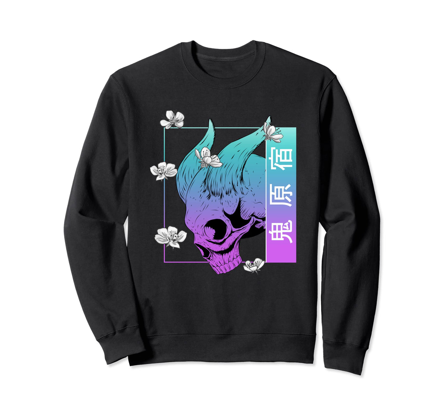 Demon Devil Vaporwave Oni Harajuku Sweatshirt - Trendy Graphic for Adults - T-Shirt, Sweatshirt, Hoodie