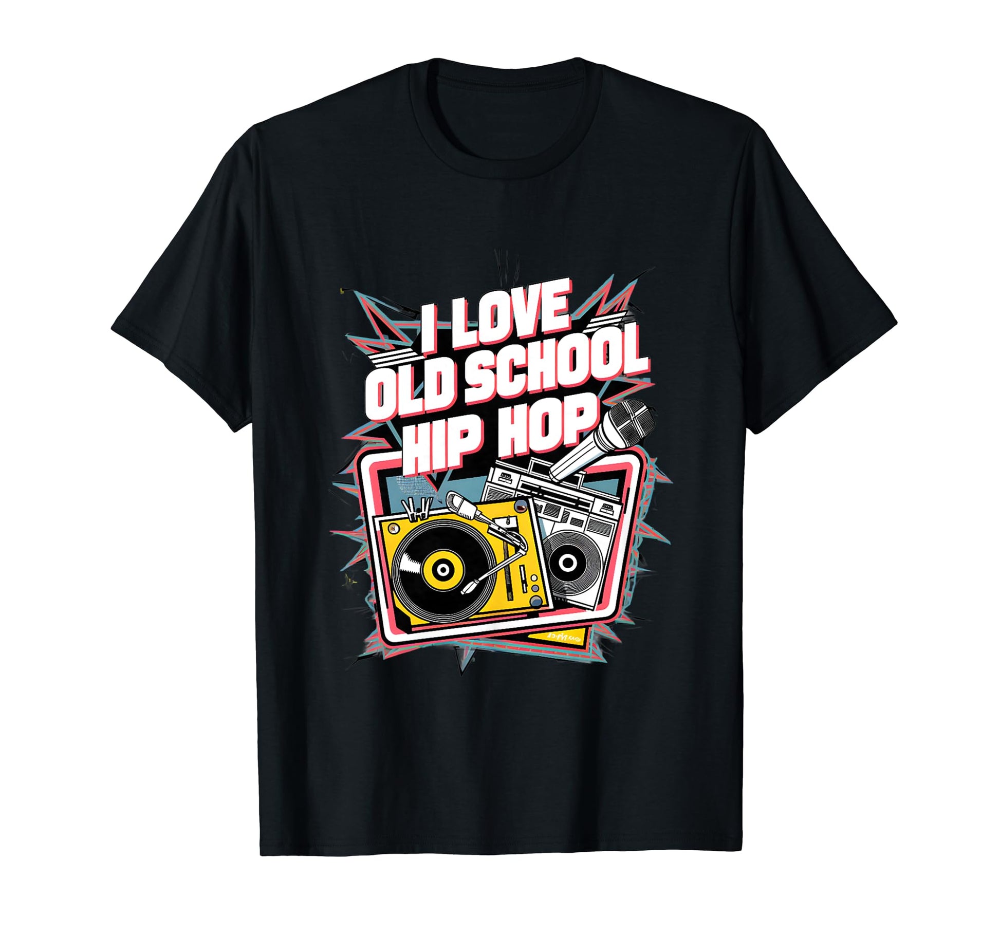 I Love Old School Hip Hop Urban Rap T-Shirt - Unique Graphic for Adults - T-Shirt, Sweatshirt, Hoodie