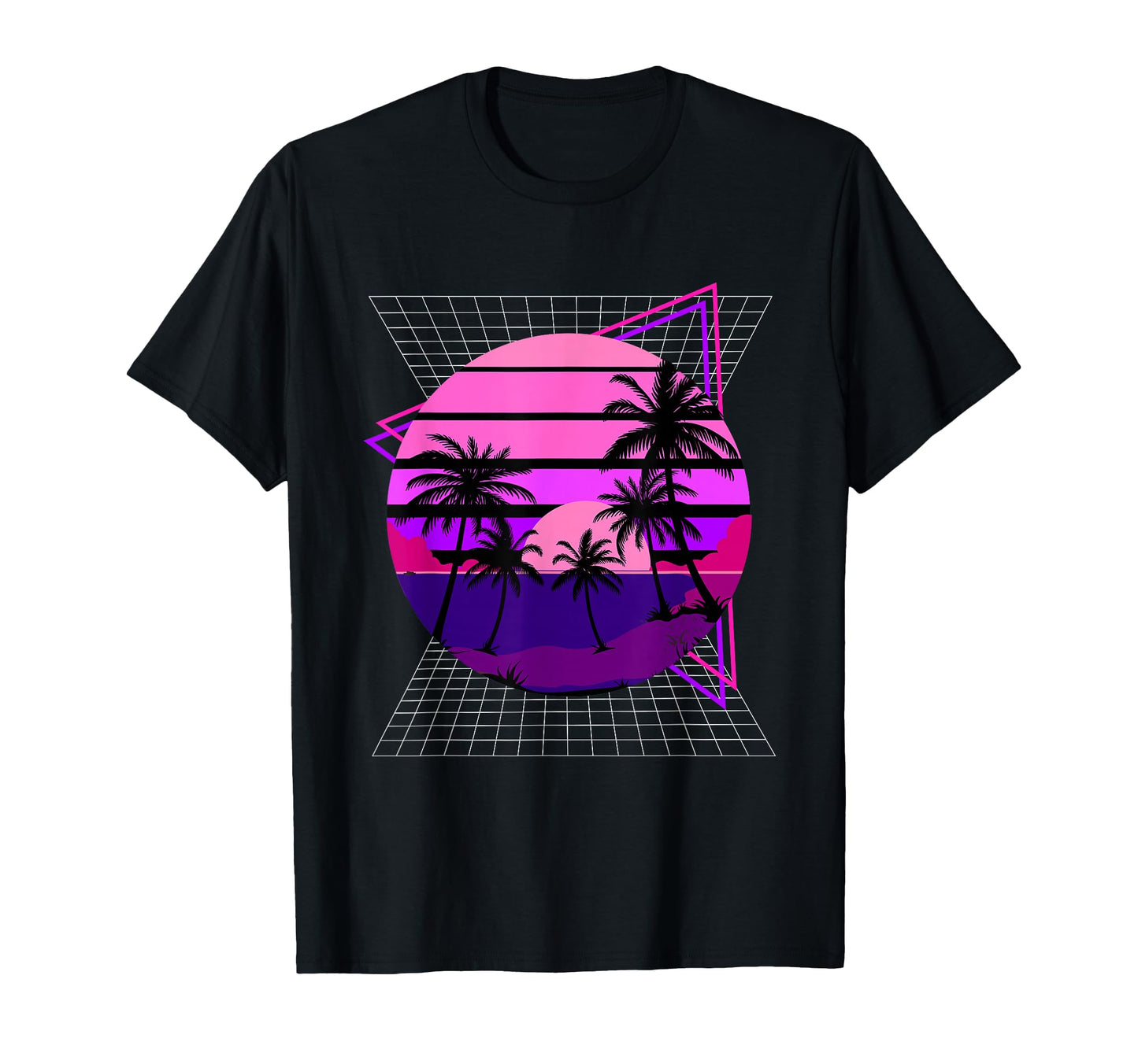 Vaporwave Aesthetic Palm Tree Summer T-Shirt - Custom Art Print Unisex - T-Shirt, Sweatshirt, Hoodie