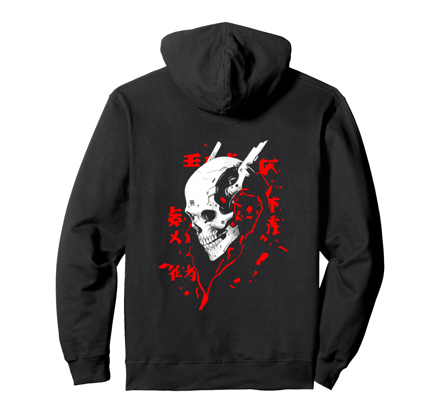 Manga Anime Skull Cyberpunk Hoodie - Fun Novelty Design for Adults - T-Shirt, Sweatshirt, Hoodie