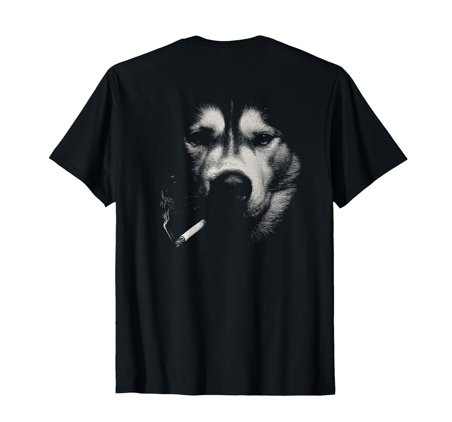 Siberian Husky Smoking Cigarette Grunge T-Shirt - Novelty Apparel Unisex - T-Shirt, Sweatshirt, Hoodie
