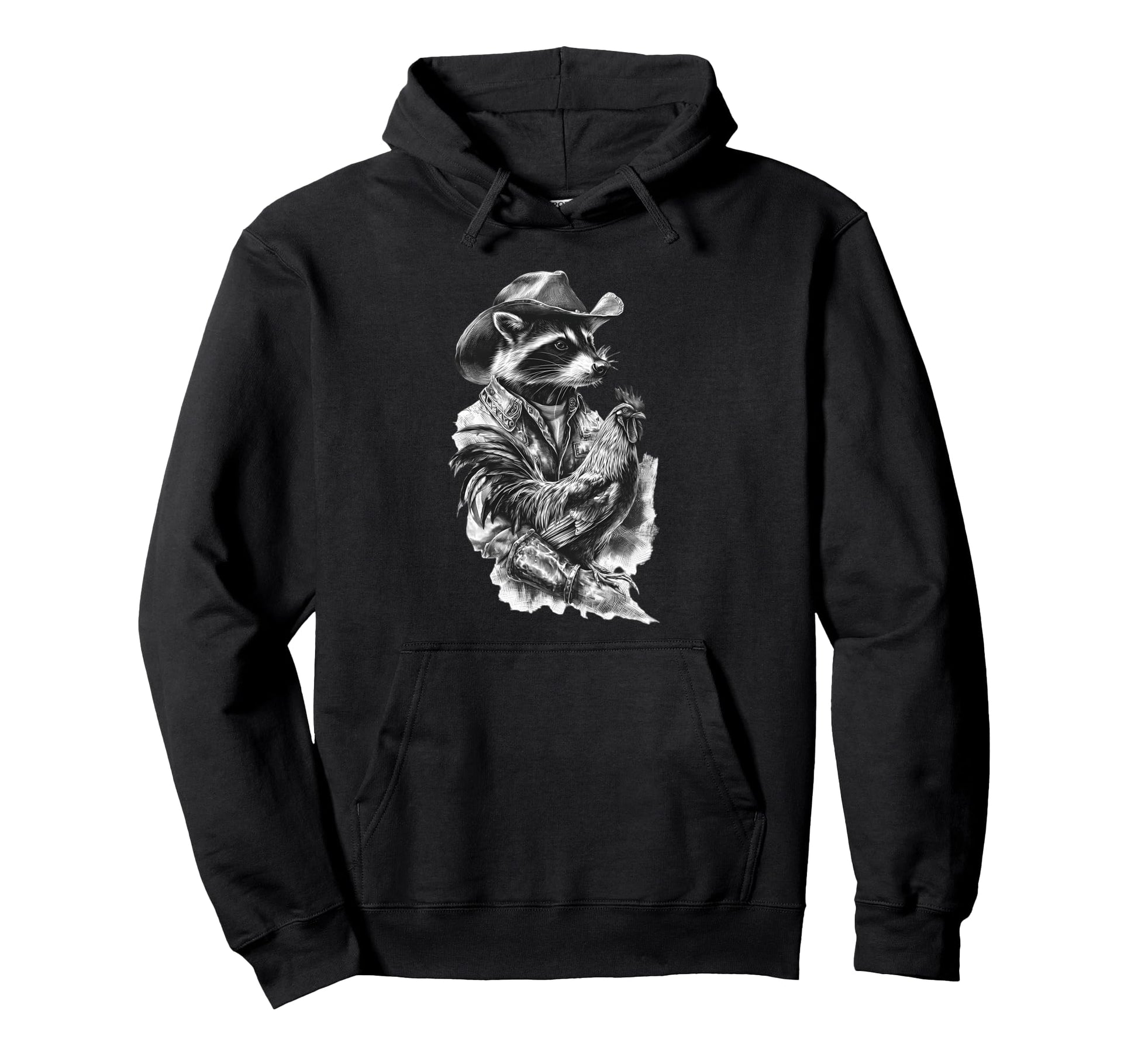 Raccoon Cowboy Trash Panda Cowgirl Hoodie - Novelty Apparel Men Women - T-Shirt, Sweatshirt, Hoodie