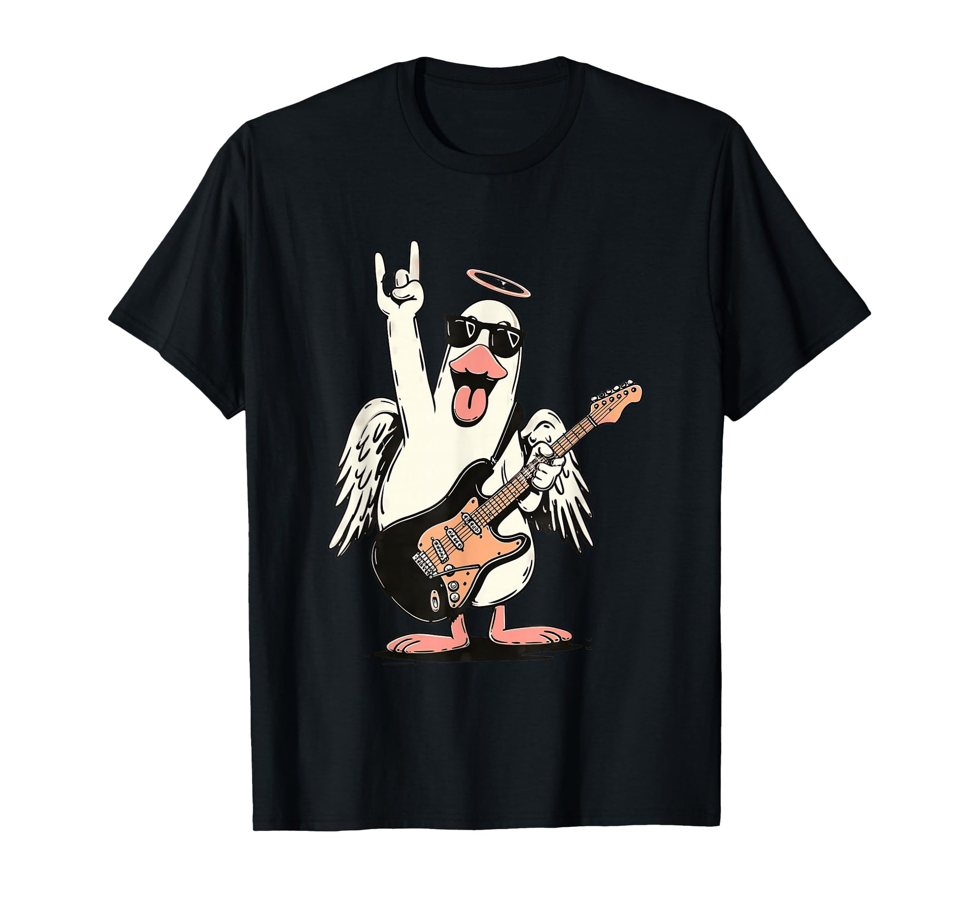 Funny Rock Duck Guitar Player Bird T-Shirt - Novelty Apparel for Adults - T-Shirt, Sweatshirt, Hoodie