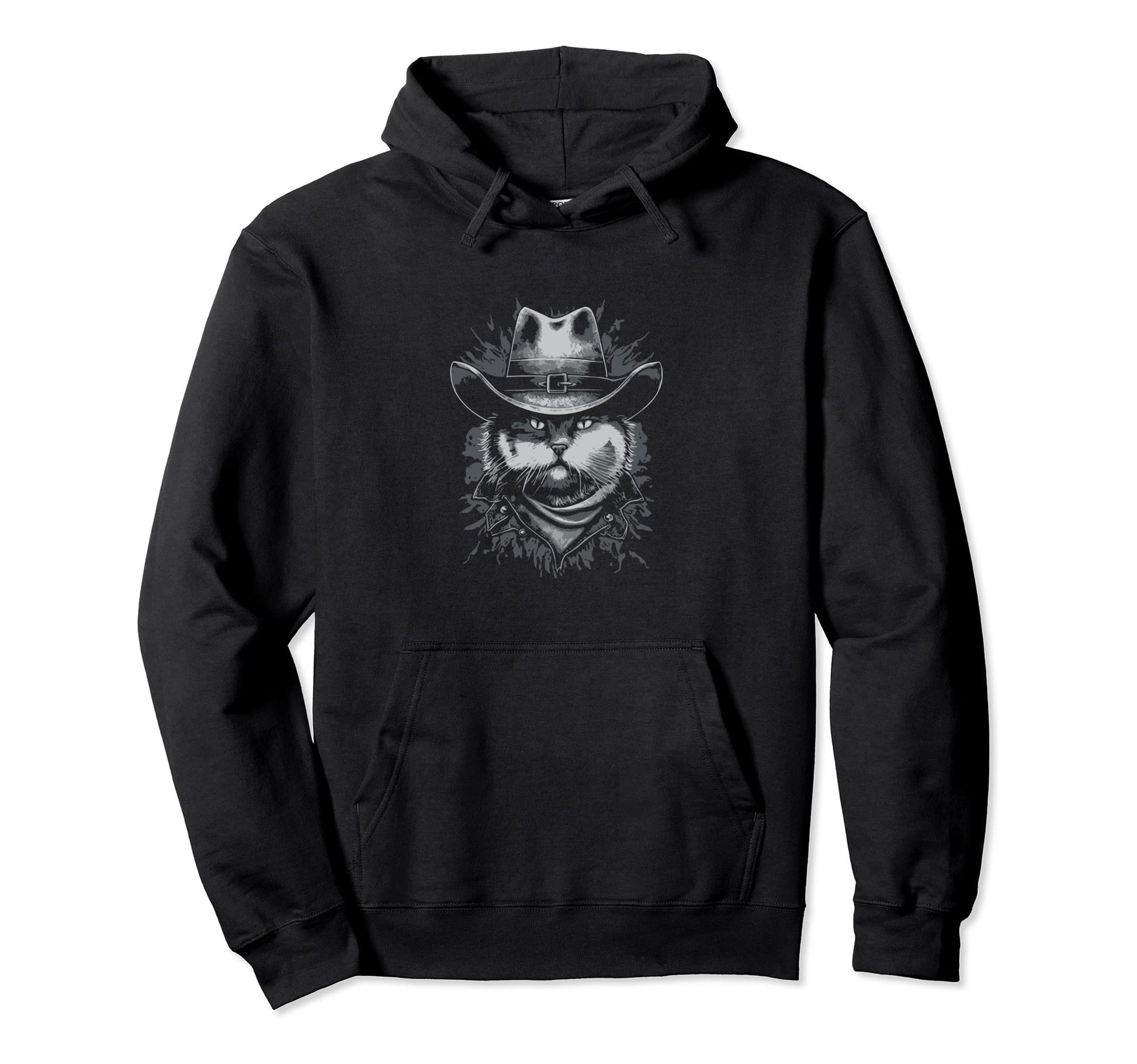 Outlaw Cat Funny Country Music Cat Hoodie - Novelty Apparel Men Women - T-Shirt, Sweatshirt, Hoodie
