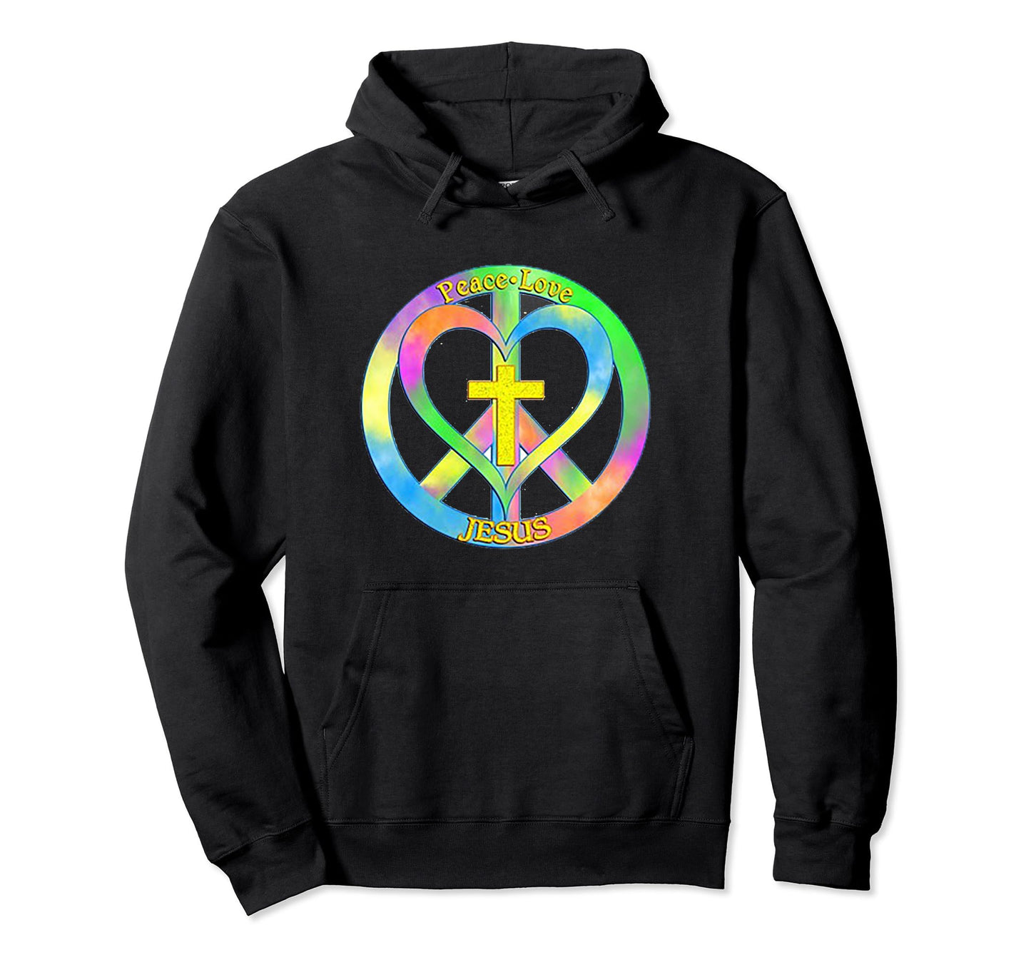 Peace Love Jesus Hoodie - Graphic Print Men Women - T-Shirt, Sweatshirt, Hoodie