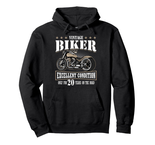 20Th Birthday 2005 Motorcyclist Hoodie - Fun Novelty Design for Adults - T-Shirt, Sweatshirt, Hoodie