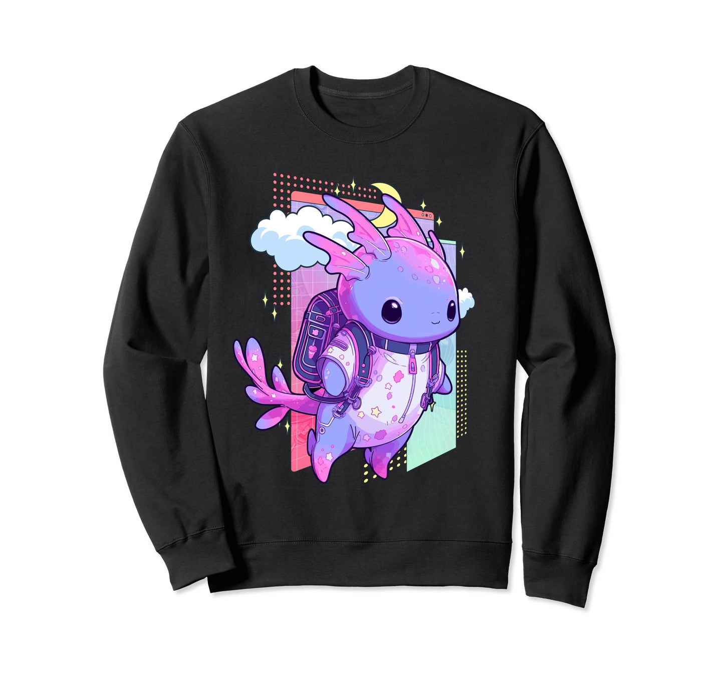 Pastel Goth Space Galaxy Axolotl Nu Sweatshirt - Minimalist Print Unisex - T-Shirt, Sweatshirt, Hoodie
