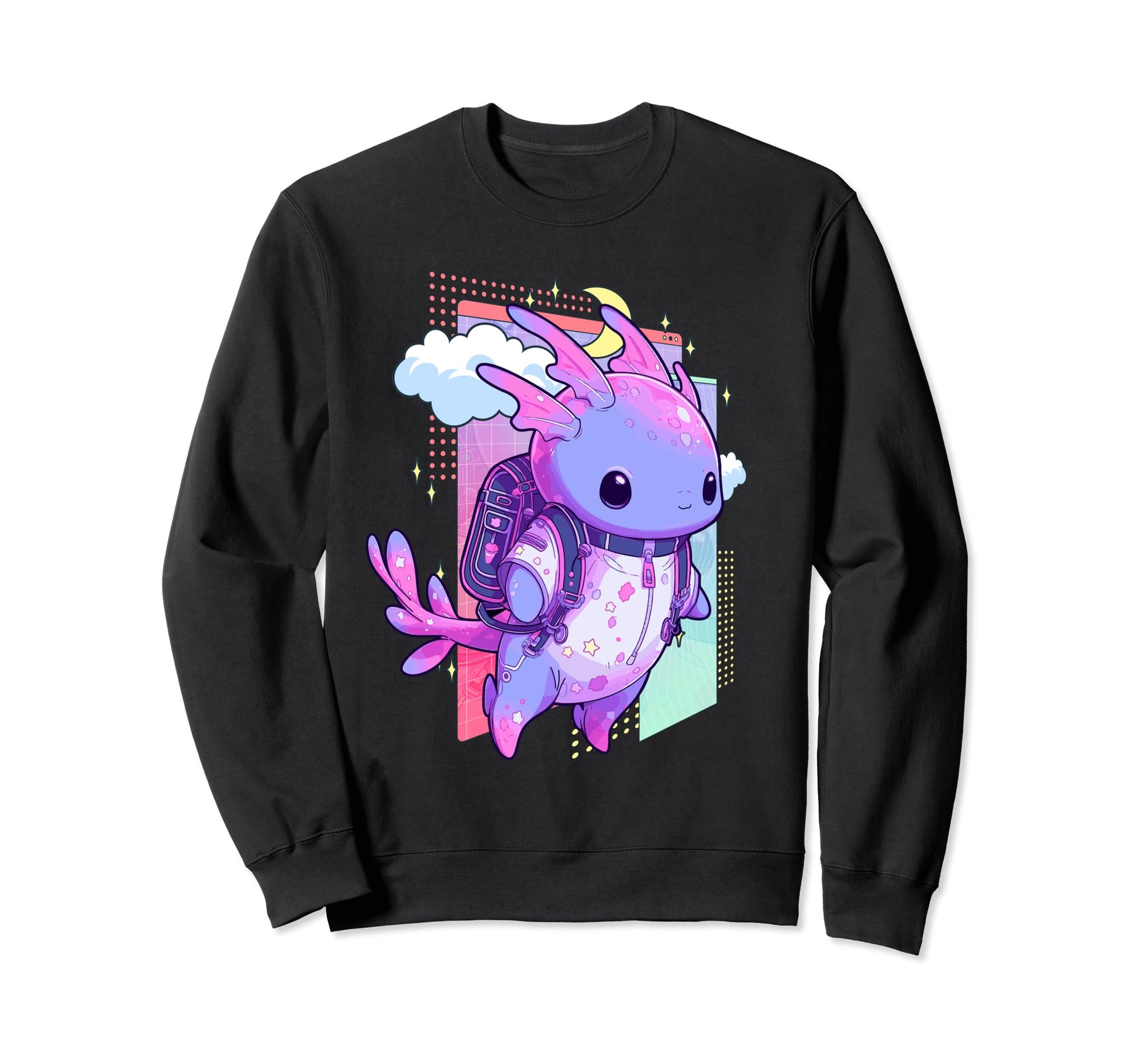 Pastel Goth Space Galaxy Axolotl Nu Sweatshirt - Minimalist Print Unisex - T-Shirt, Sweatshirt, Hoodie