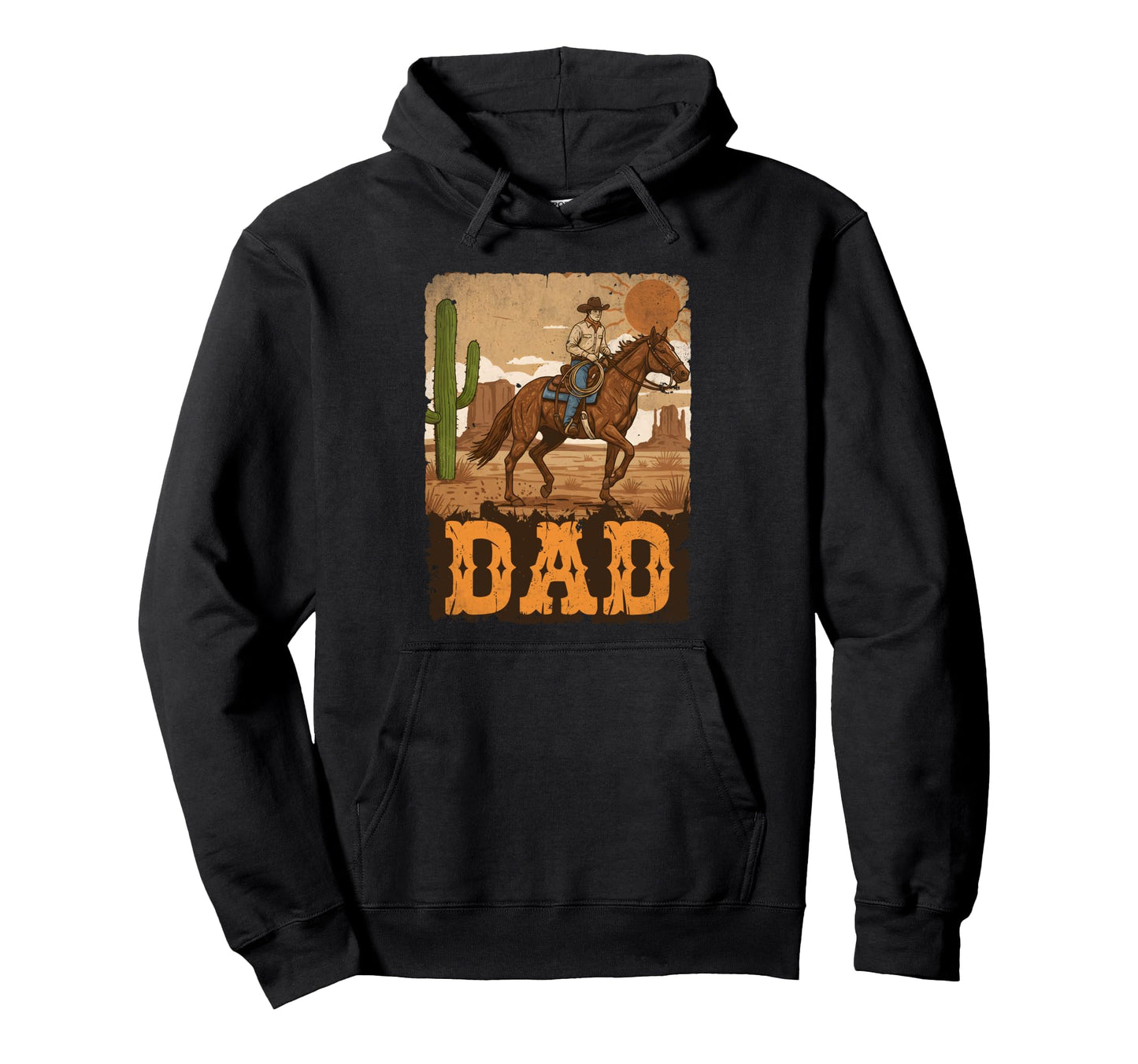 Dad Cowboy Western Rodeo Fathers Day Hoodie - Graphic Print for Adults - T-Shirt, Sweatshirt, Hoodie
