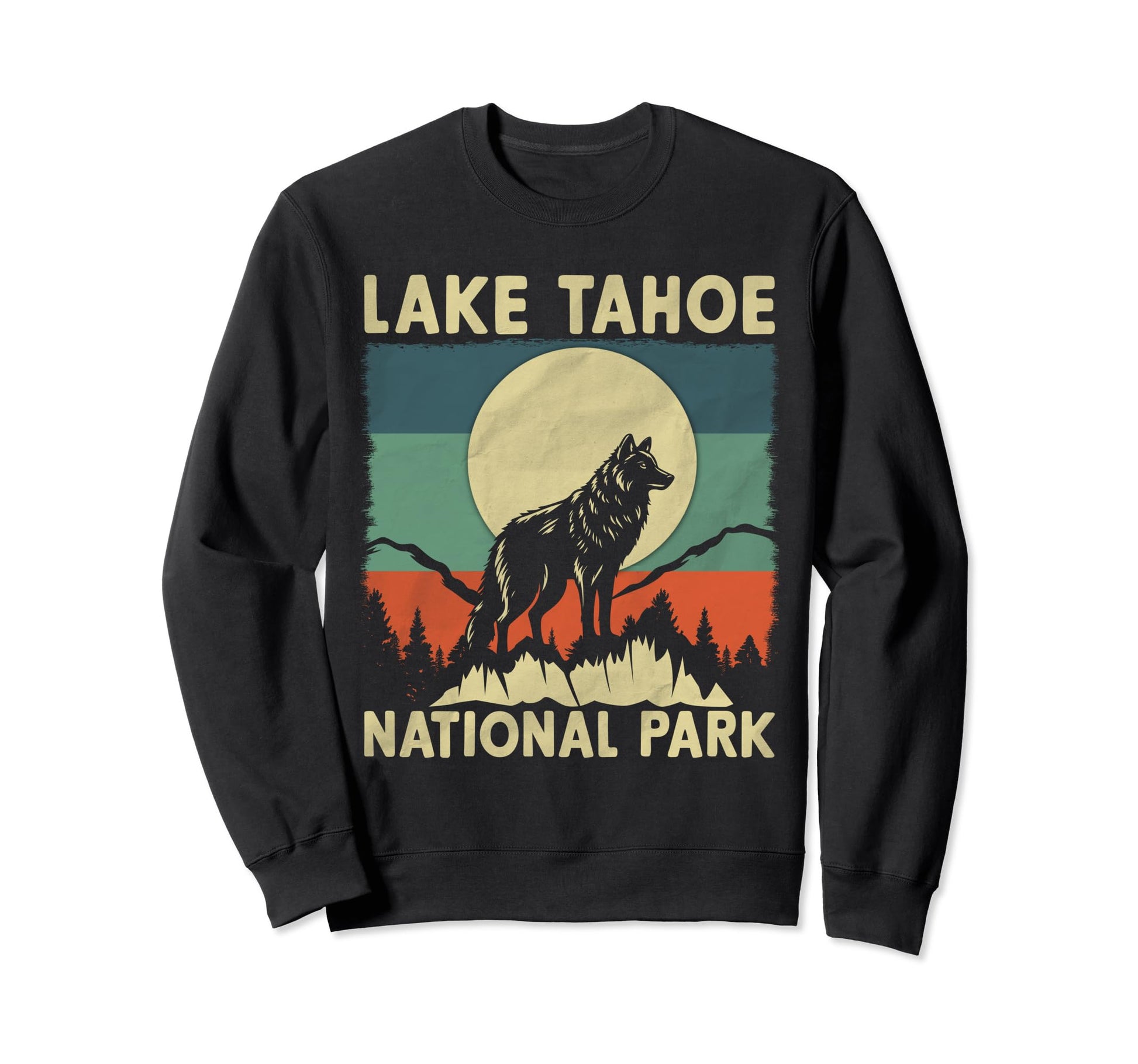 Wolf Lake Tahoe National Park Sweatshirt - Minimalist Print for Adults - T-Shirt, Sweatshirt, Hoodie