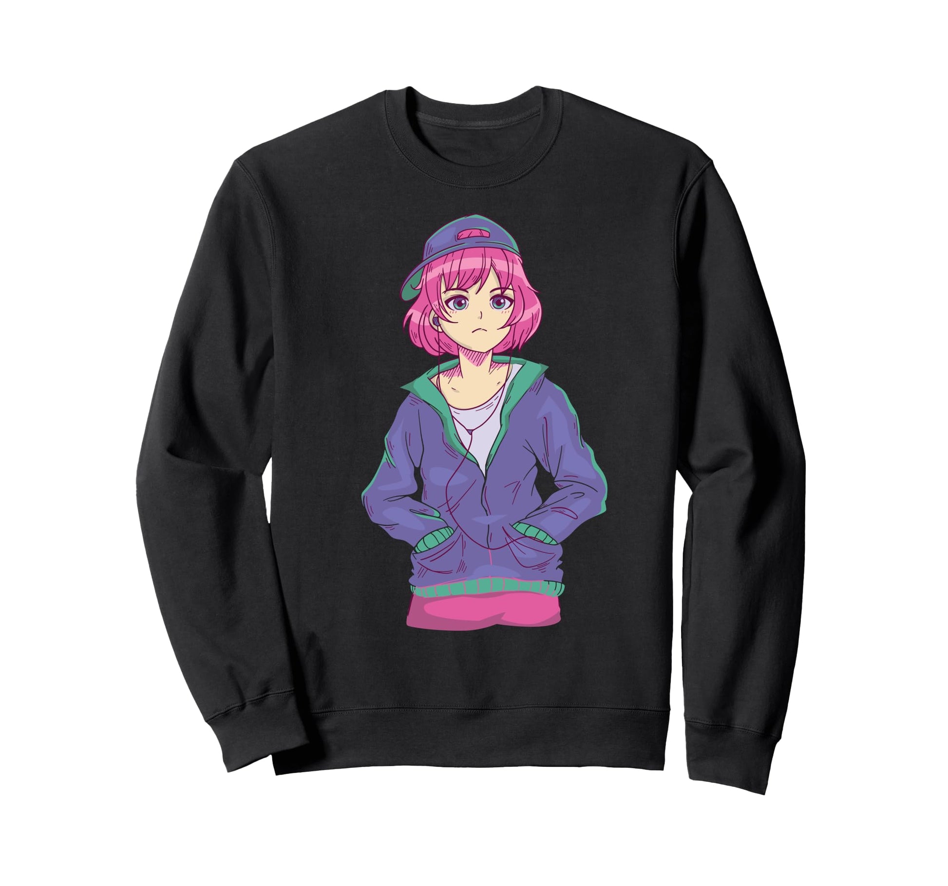 Anime Skater Skating Japanese Sweatshirt - Minimalist Print for Adults - T-Shirt, Sweatshirt, Hoodie