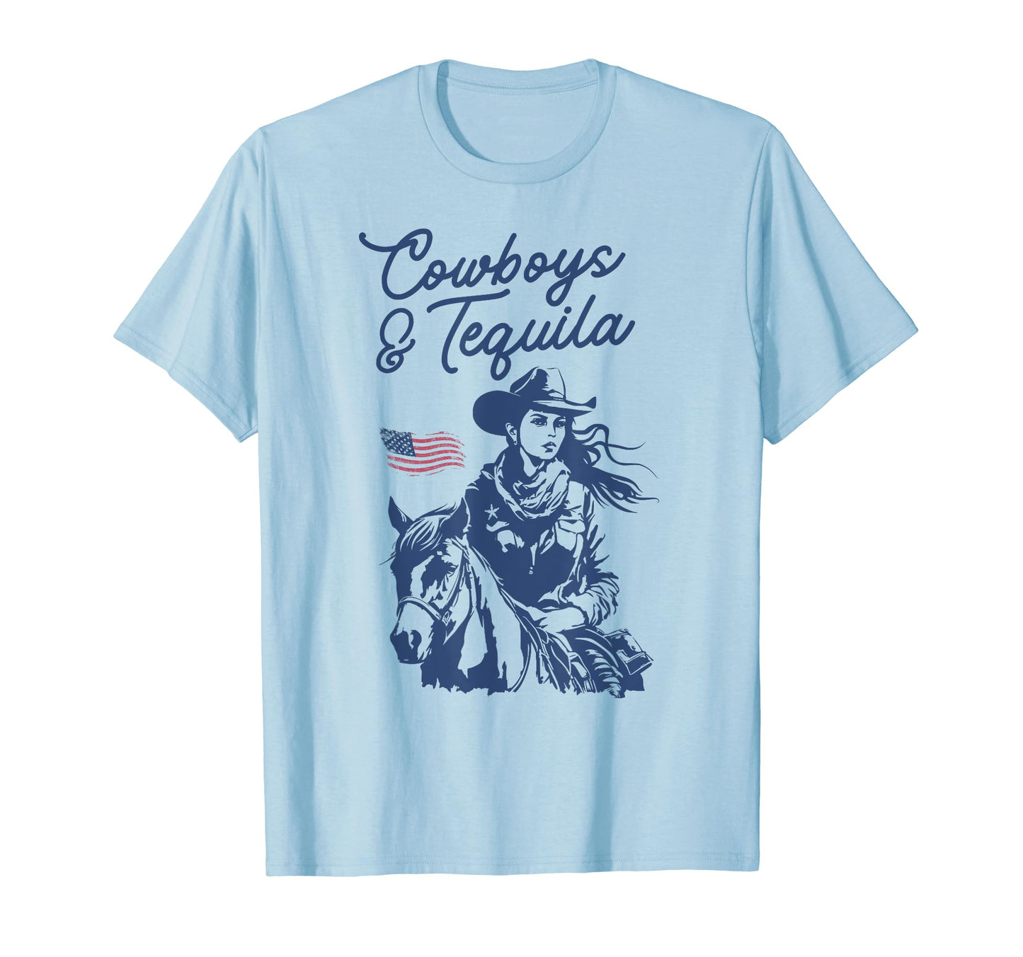 Cowboys And Tequila Country Rodeo T-Shirt - Minimalist Print for Adults - T-Shirt, Sweatshirt, Hoodie