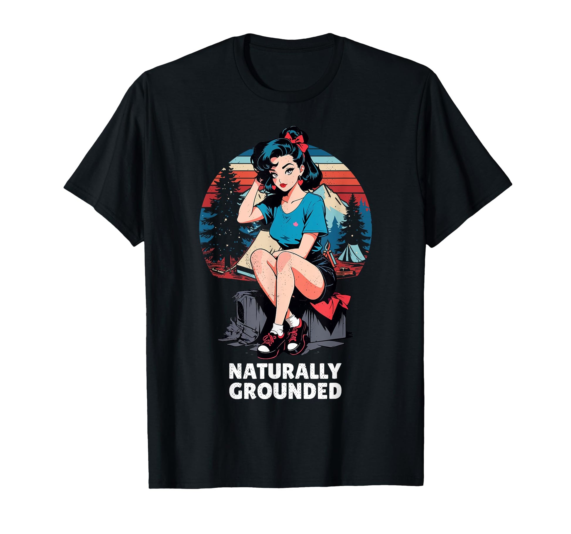 Pinup Nature Naturally Grounded T-Shirt - Fun Novelty Design for Adults - T-Shirt, Sweatshirt, Hoodie