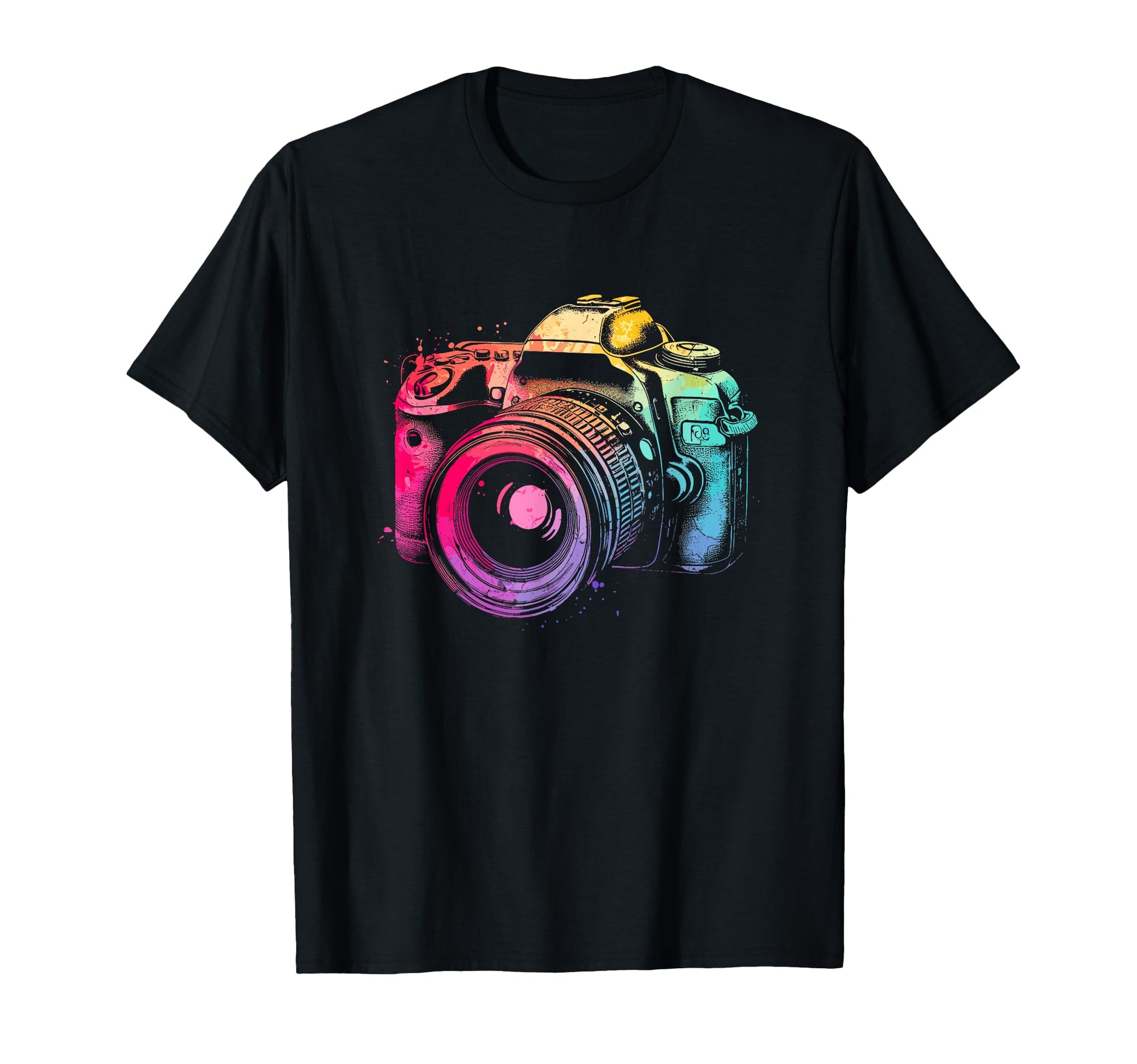 Colorful Camera Photographer T-Shirt - Fun Novelty Design for Adults - T-Shirt, Sweatshirt, Hoodie