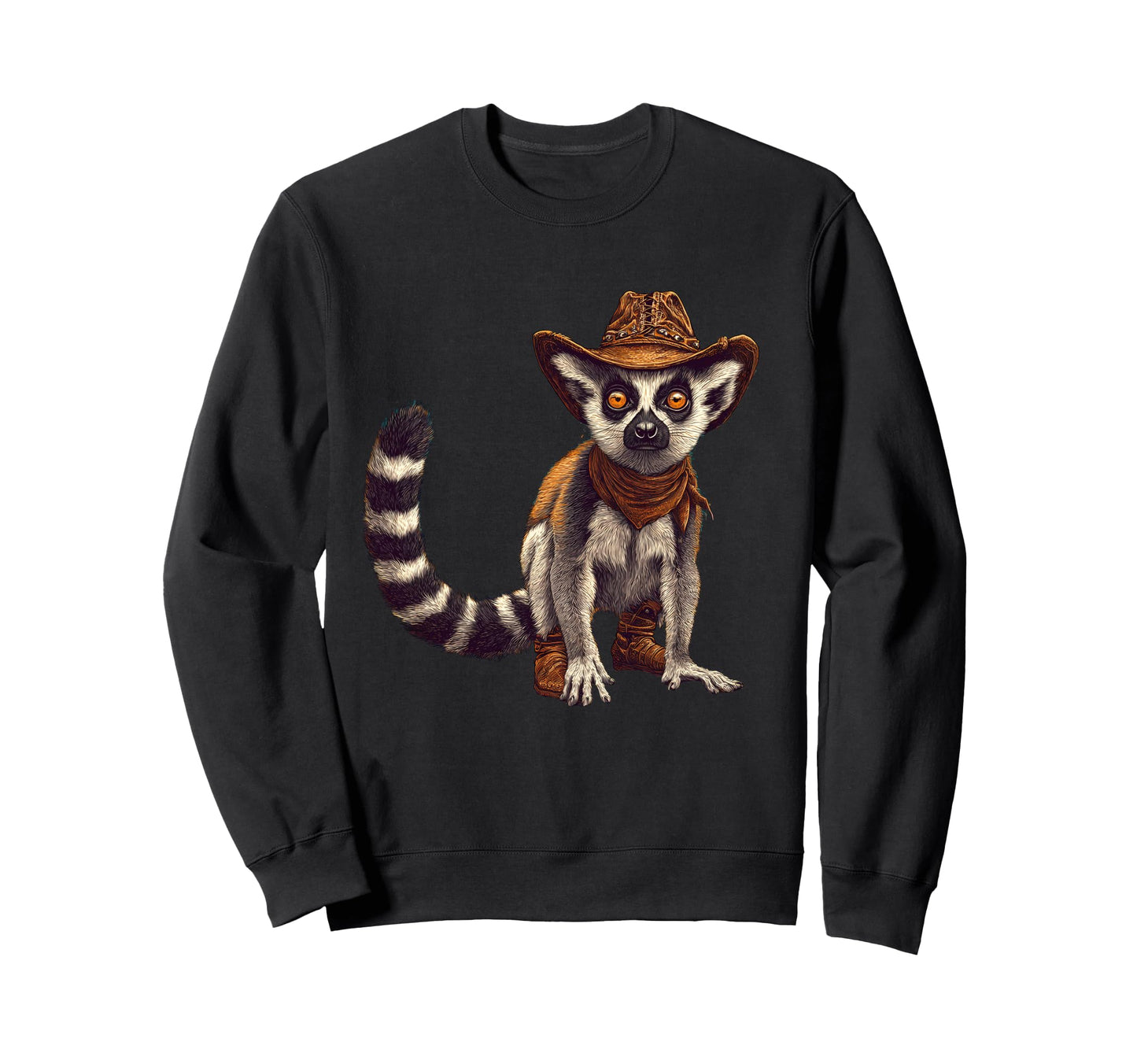 Lemur Cowboy Rodeo Cowgirl Western Sweatshirt - Trendy Graphic for Adults - T-Shirt, Sweatshirt, Hoodie