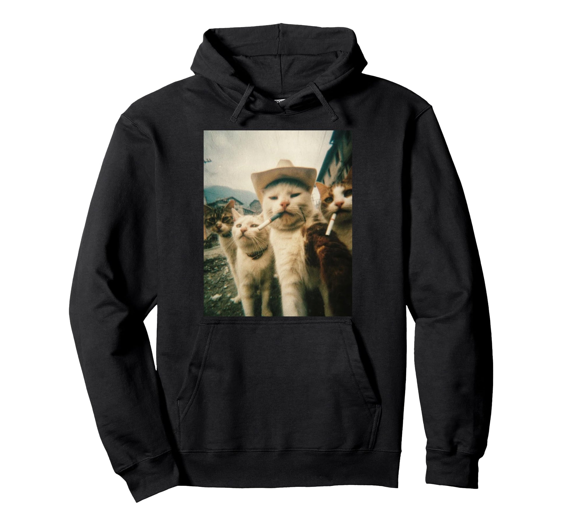 Funny Cowboy Cats Meme Hoodie - Streetwear Style Unisex - T-Shirt, Sweatshirt, Hoodie