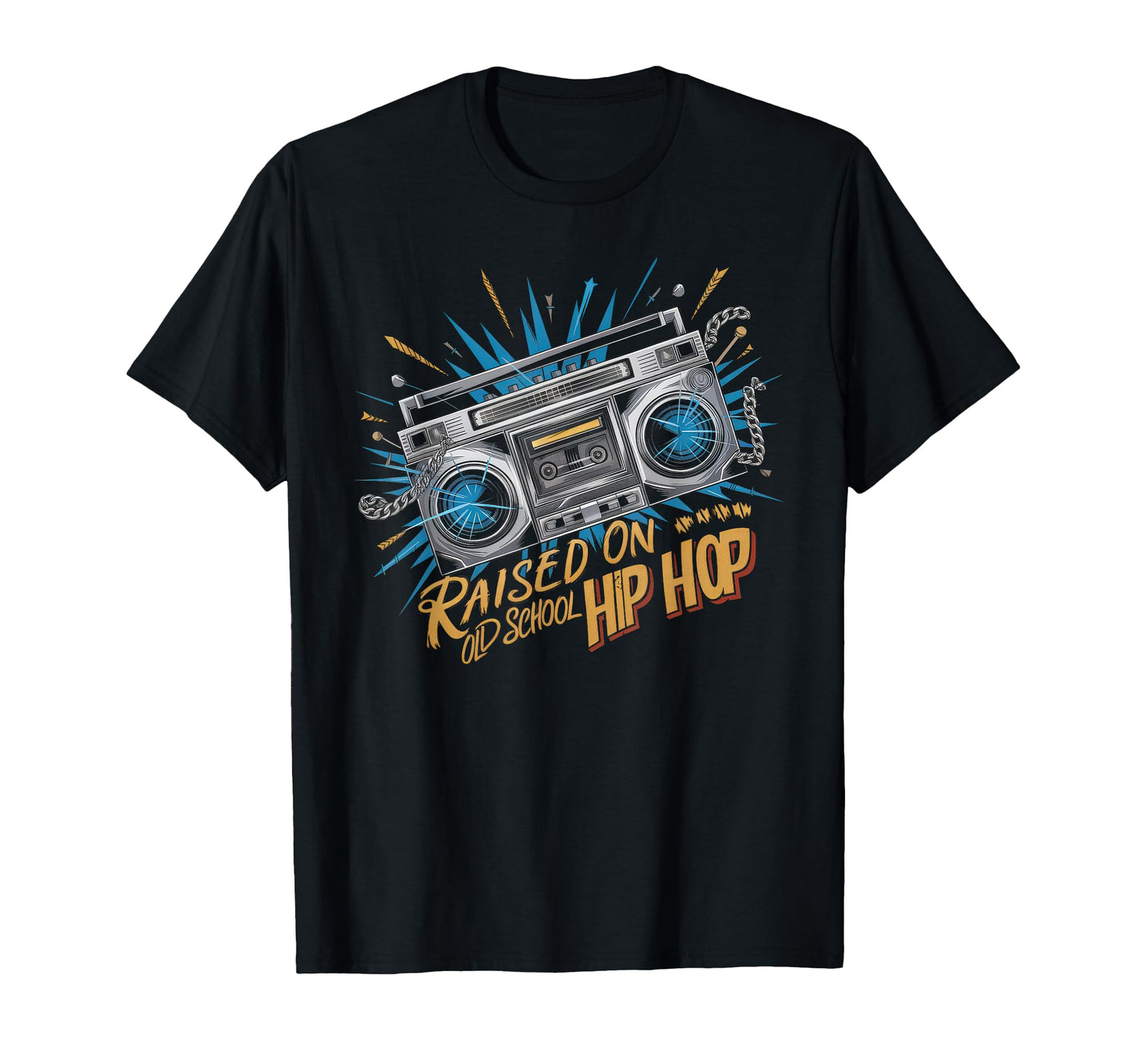 Raised Old School Graffiti Rap T-Shirt - Casual Everyday Wear Men Women - T-Shirt, Sweatshirt, Hoodie