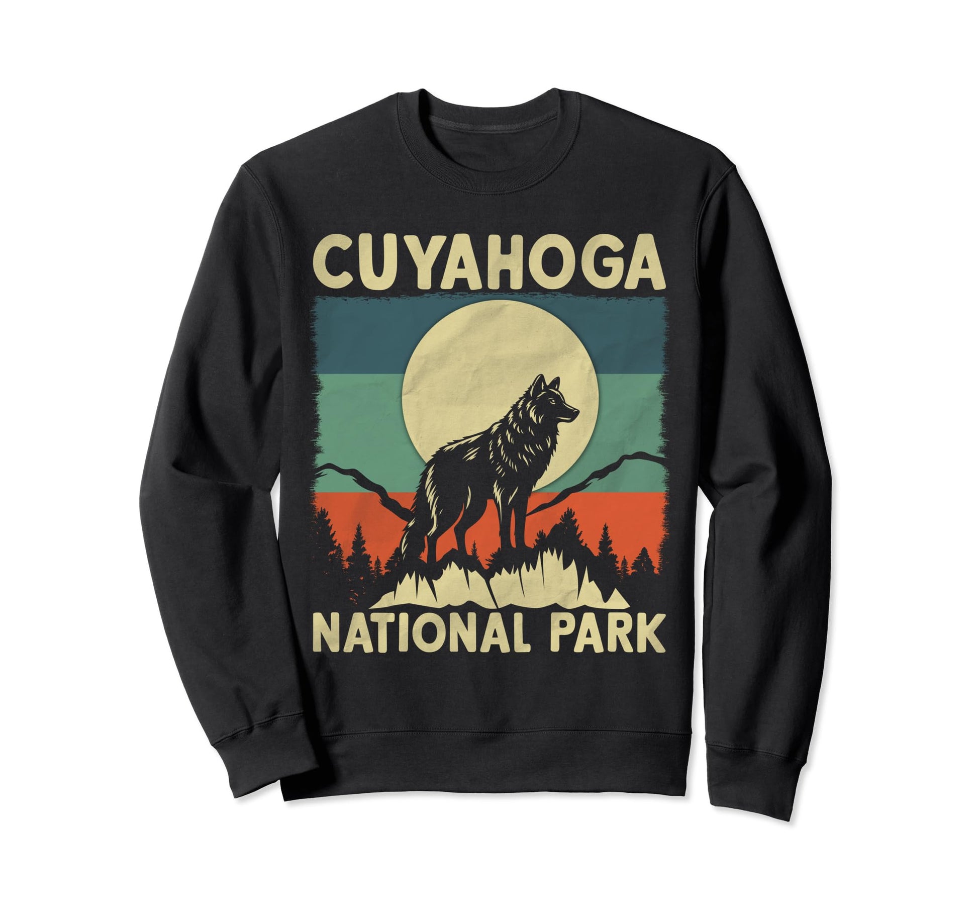 Wolf Cuyahoga National Park Sweatshirt - Graphic Print Men Women - T-Shirt, Sweatshirt, Hoodie