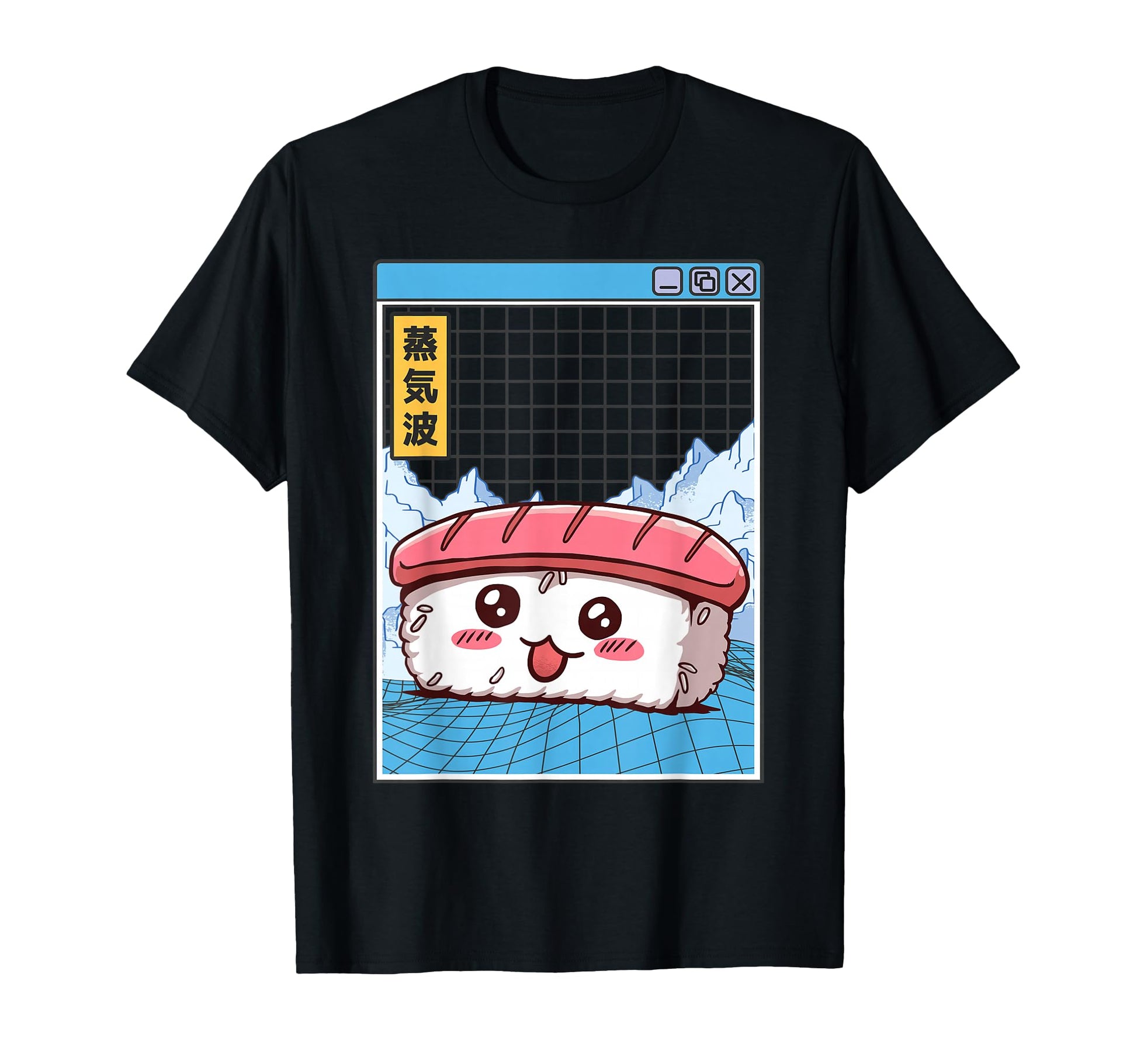 Sushi Kawaii Grid Vaporwave T-Shirt - Fun Novelty Design Men Women - T-Shirt, Sweatshirt, Hoodie
