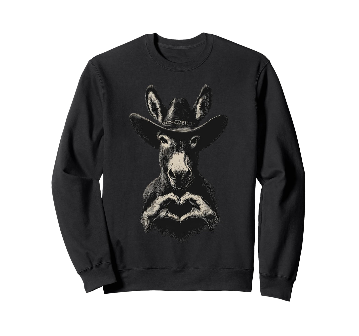 Country Cowboy Donkey Rodeo Sweatshirt - Aesthetic Graphic Men Women - T-Shirt, Sweatshirt, Hoodie