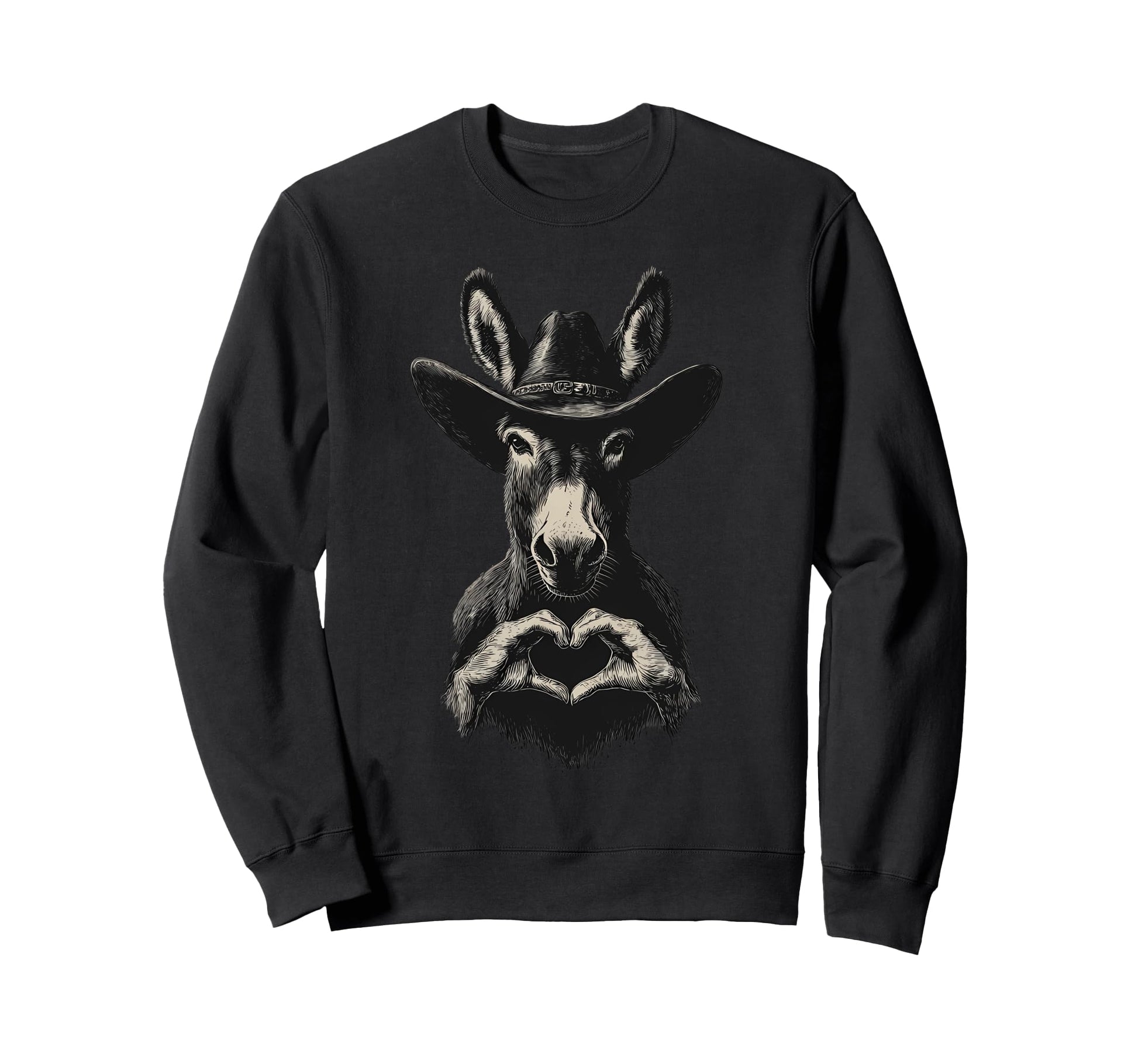 Country Cowboy Donkey Rodeo Sweatshirt - Aesthetic Graphic Men Women - T-Shirt, Sweatshirt, Hoodie