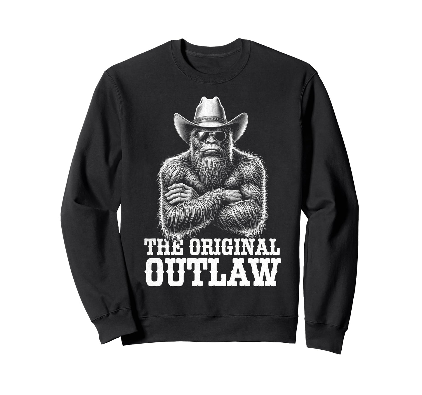 Bigfoot Sasquatch Funny Cowboy Sweatshirt - Trendy Graphic for Adults - T-Shirt, Sweatshirt, Hoodie