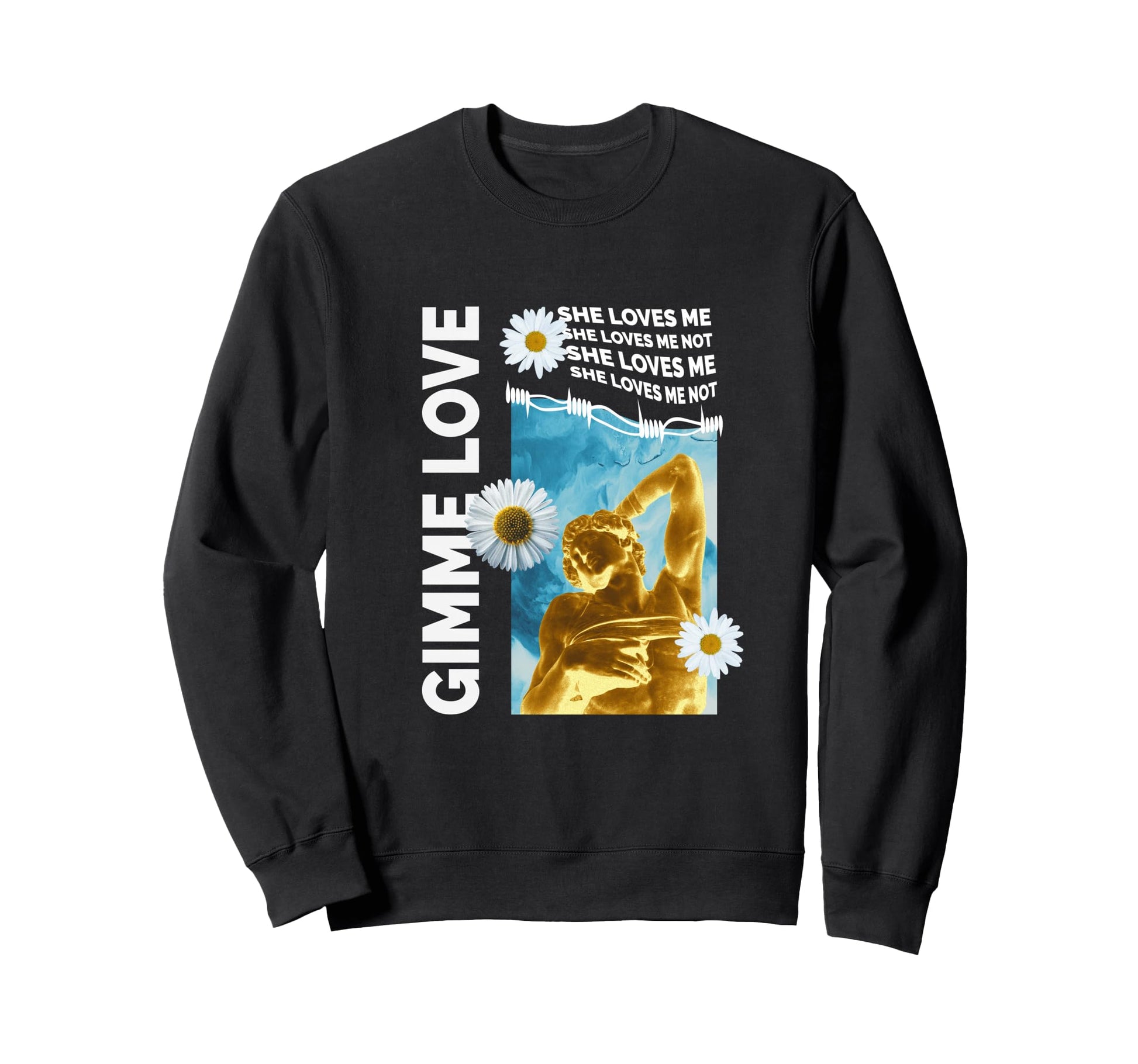 Gimme Love Statue Daisy Aesthetic Sweatshirt - Minimalist Print Unisex - T-Shirt, Sweatshirt, Hoodie