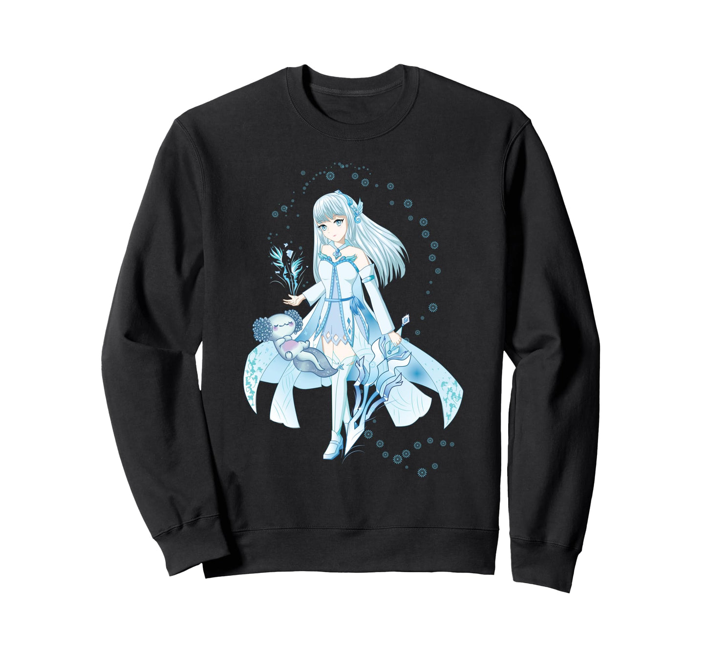 Anime Axolotl Japanese Aesthetics Sweatshirt - Aesthetic Graphic Men Women - T-Shirt, Sweatshirt, Hoodie