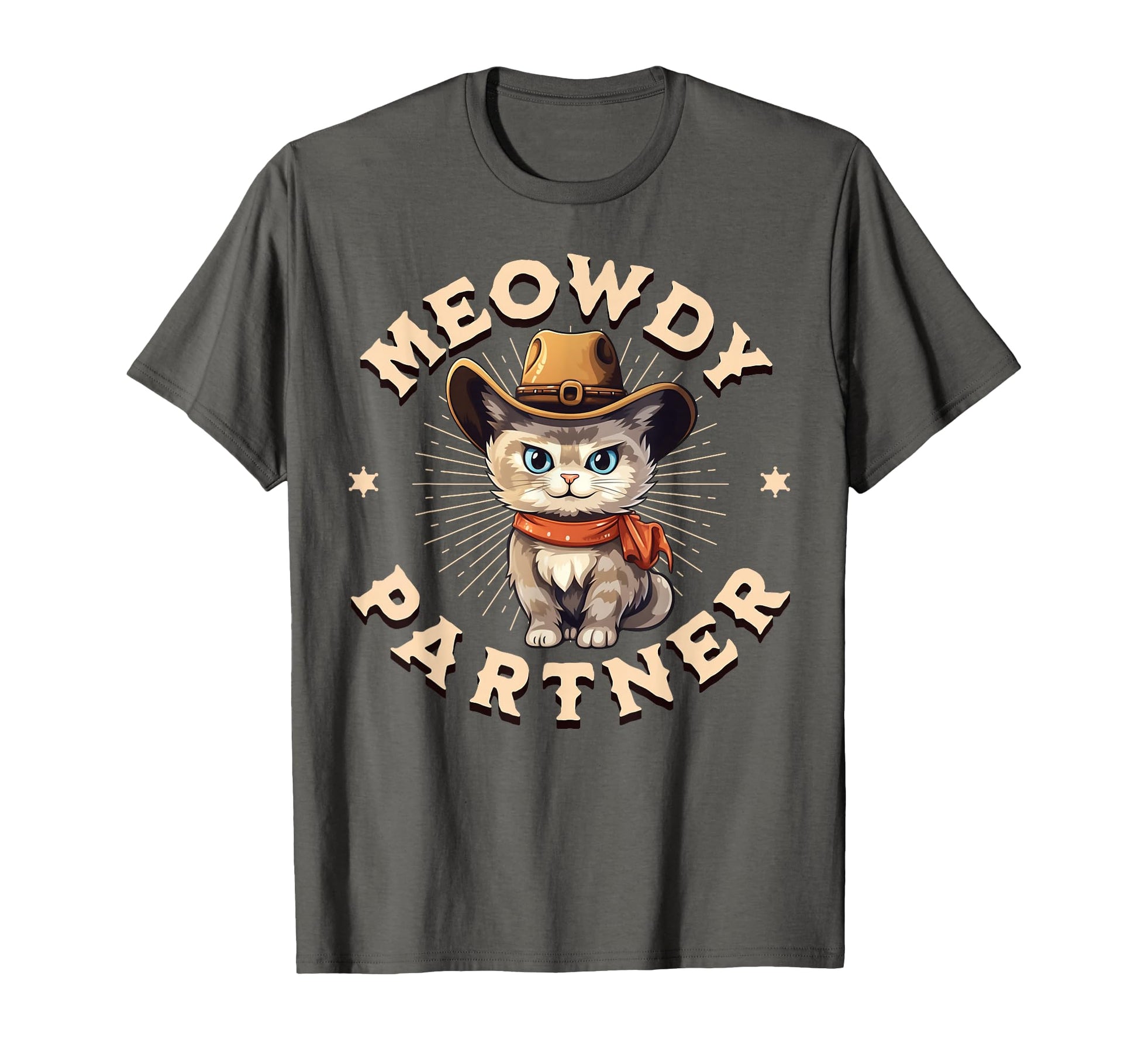 Meowdy Partner Country Music Cat Cowboy Hat T-Shirt - Trendy Graphic Unisex - T-Shirt, Sweatshirt, Hoodie