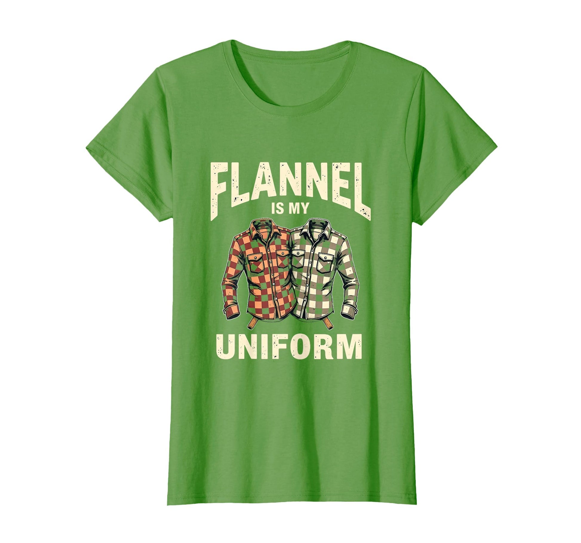 Flannel Is My Uniform Grunge T-Shirt - Fun Novelty Design Unisex - T-Shirt, Sweatshirt, Hoodie