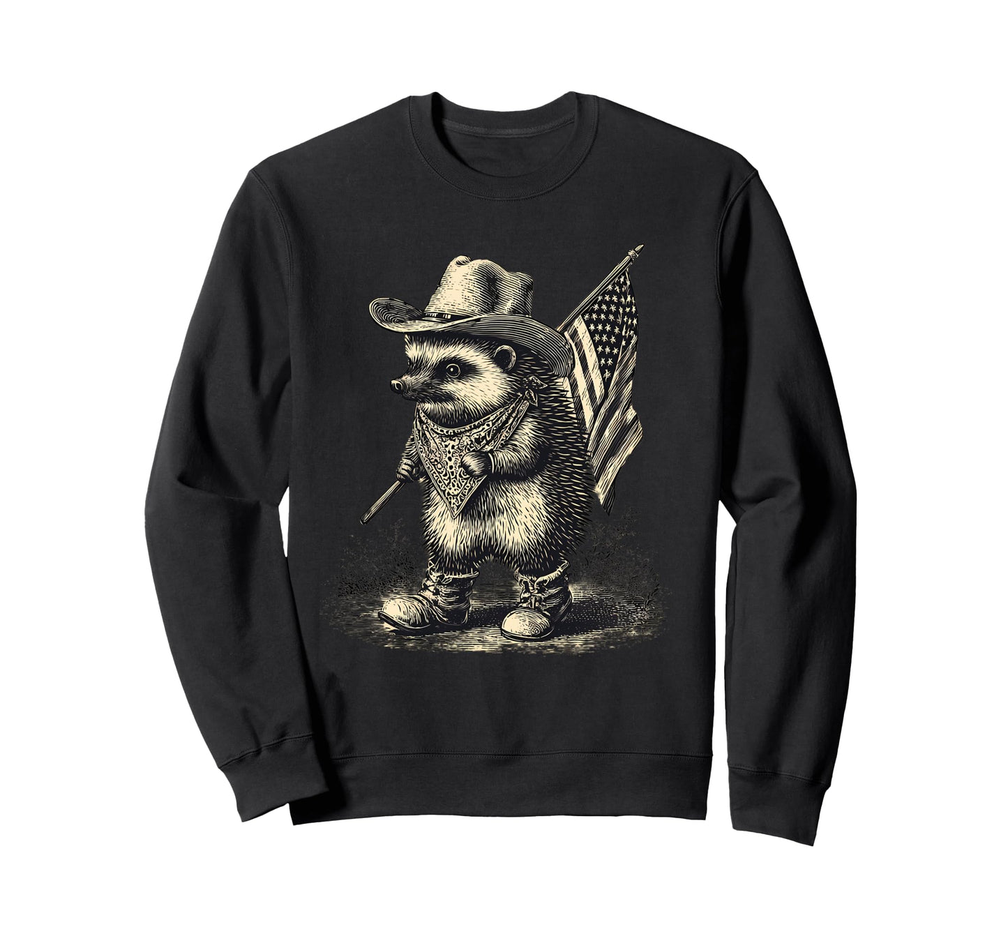 Country Cowboy Hedgehog Rodeo Cowgirl Sweatshirt - Minimalist Print Unisex - T-Shirt, Sweatshirt, Hoodie
