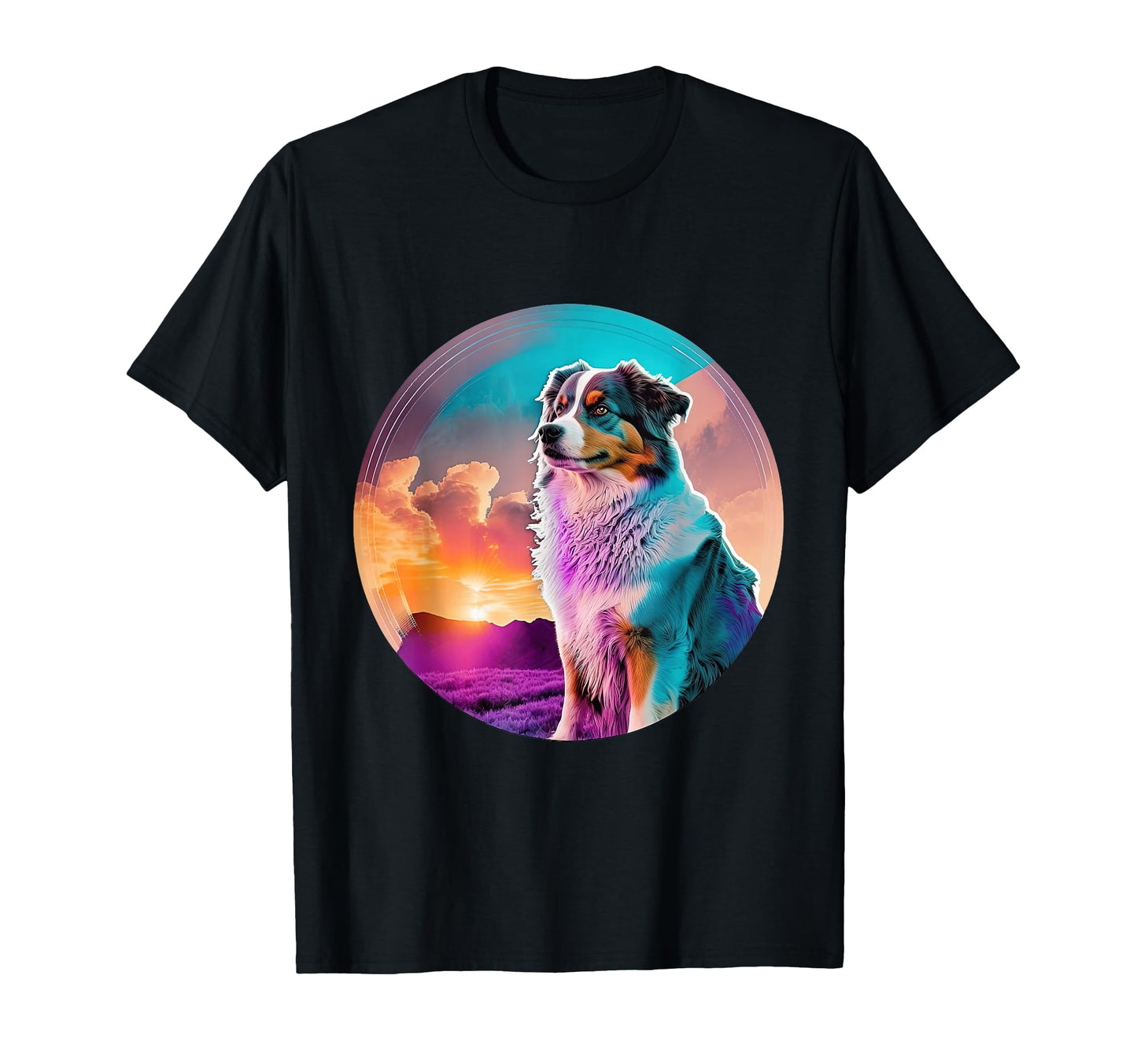 Australian Shepherd 80S Aesthetic T-Shirt - Casual Everyday Wear for Adults - T-Shirt, Sweatshirt, Hoodie