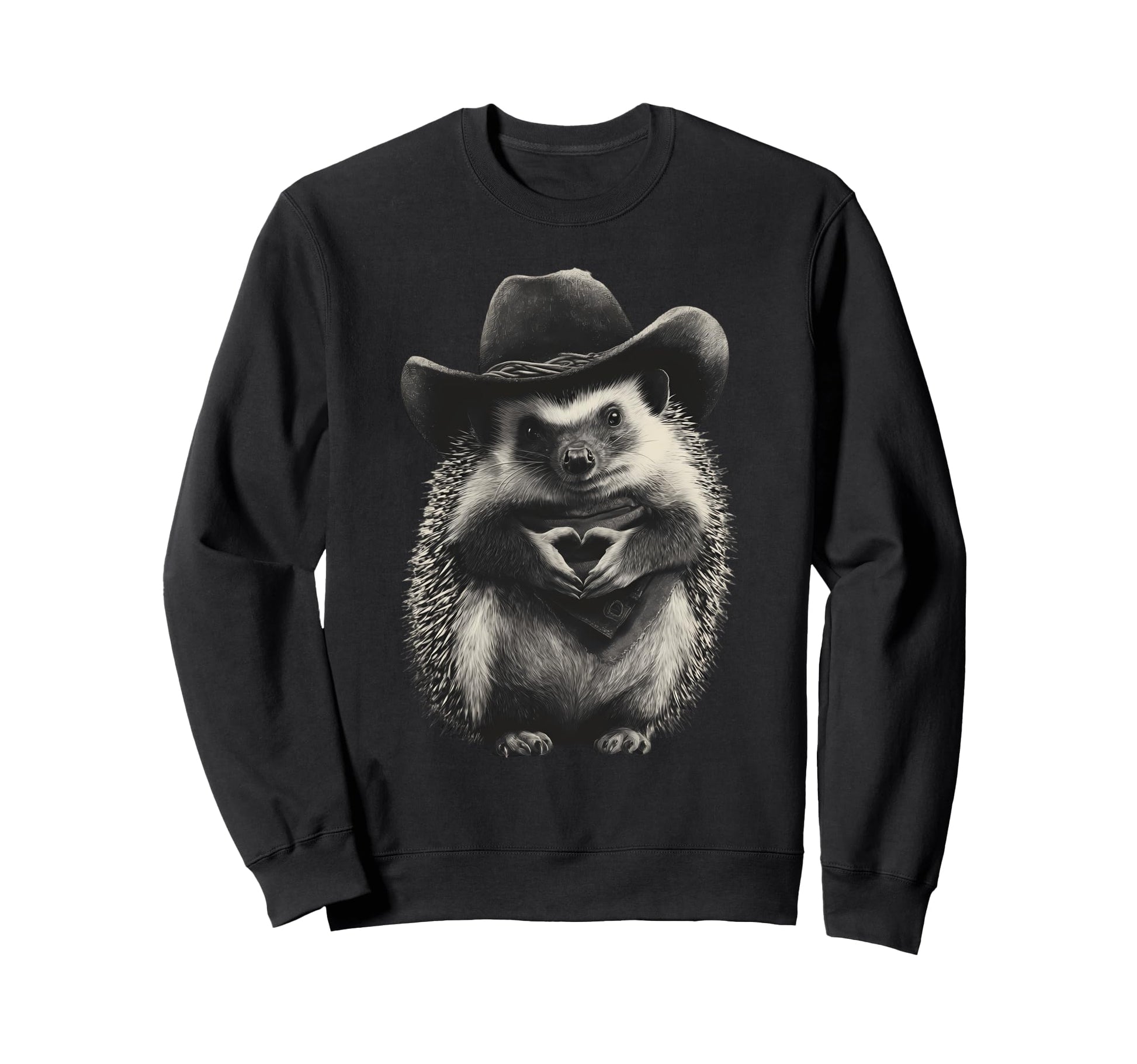 Country Cowboy Hedgehog Rodeo Sweatshirt - Casual Everyday Wear Men Women - T-Shirt, Sweatshirt, Hoodie