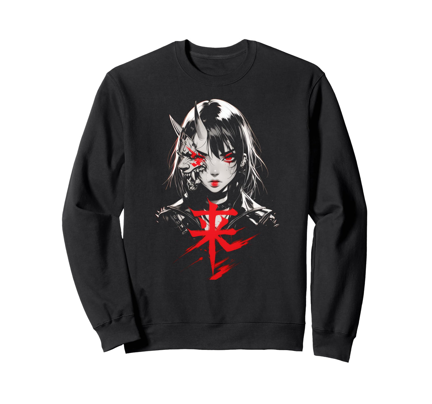Goth Grunge Demon Anime Waifu Horror Sweatshirt - Unique Graphic Unisex - T-Shirt, Sweatshirt, Hoodie