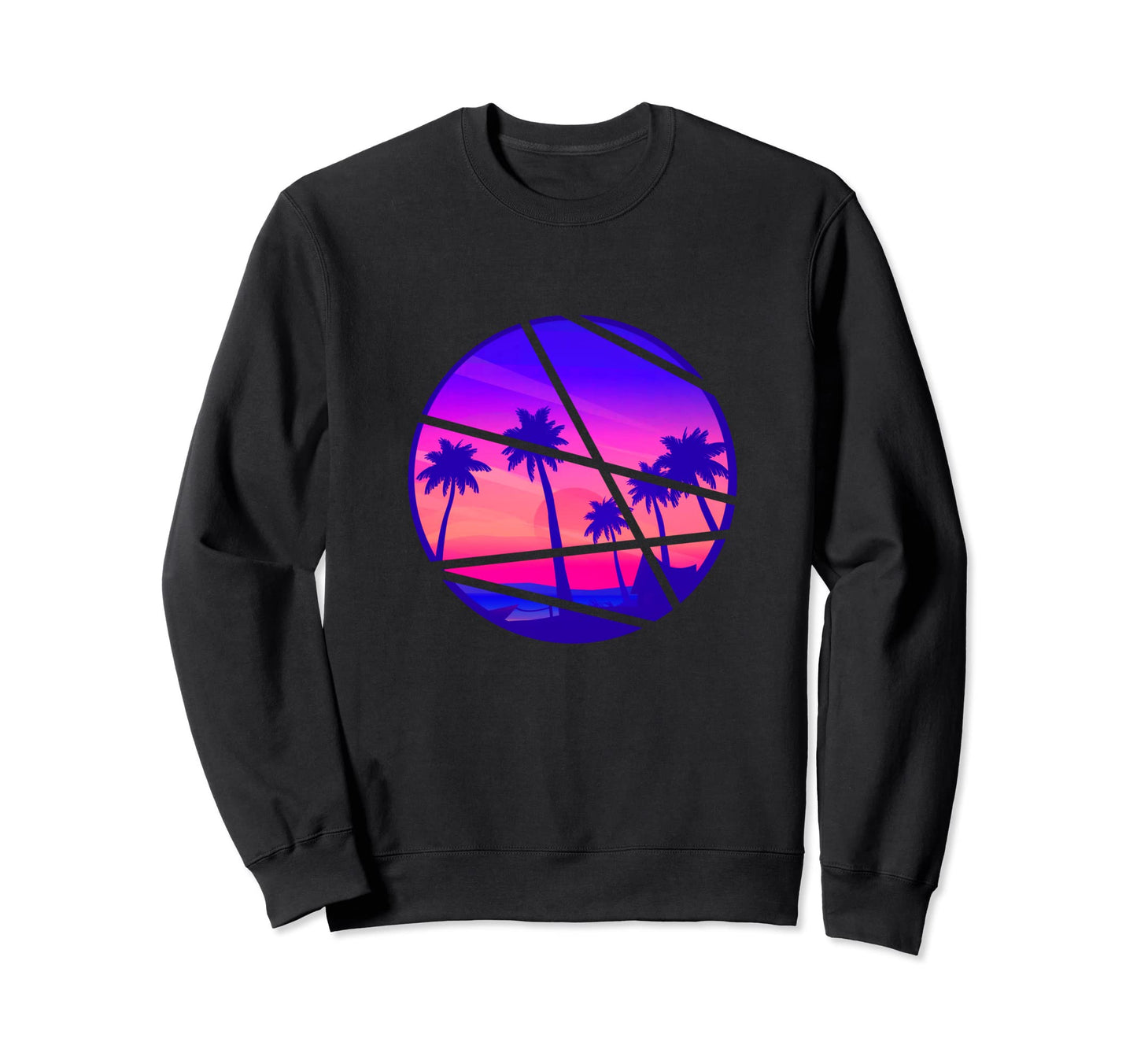 Vaporwave Aesthetic Great Wave Beach Sweatshirt - Trendy Graphic Unisex - T-Shirt, Sweatshirt, Hoodie